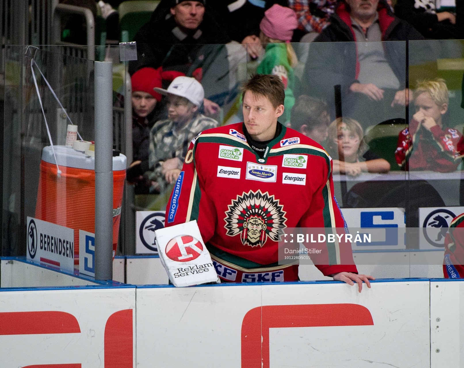 Johan Holmqvist, målvakt Frölunda, bänkad