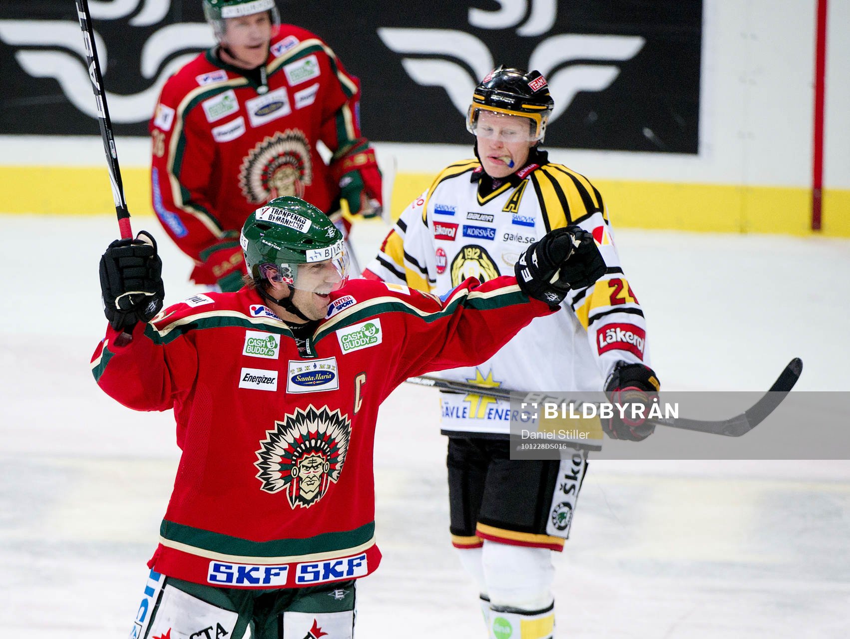 Joel Lundqvist, Frölunda, gör 4-2, jubel, Mads Hansen,