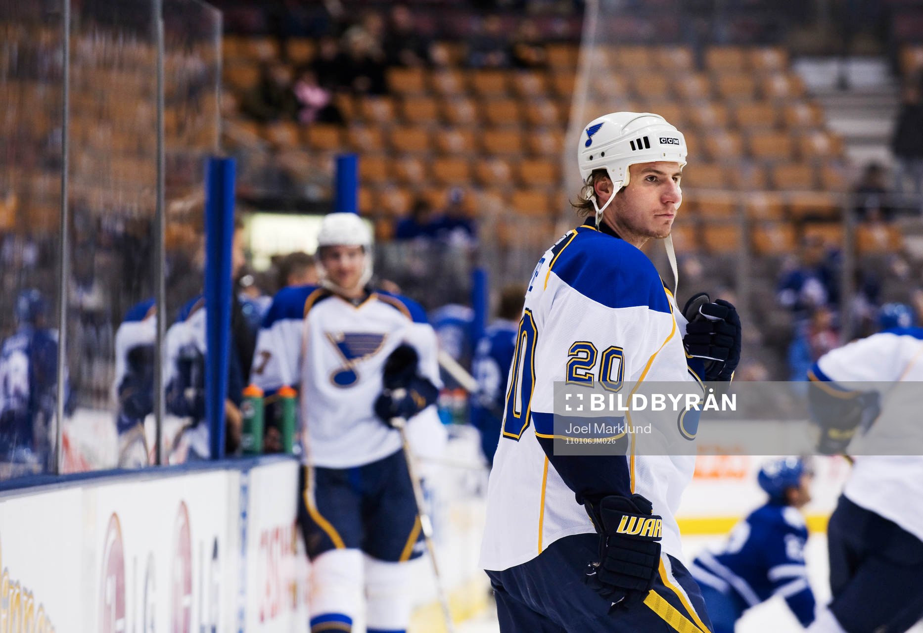 Alexander Steen, St Louis, värmer upp innan matchen