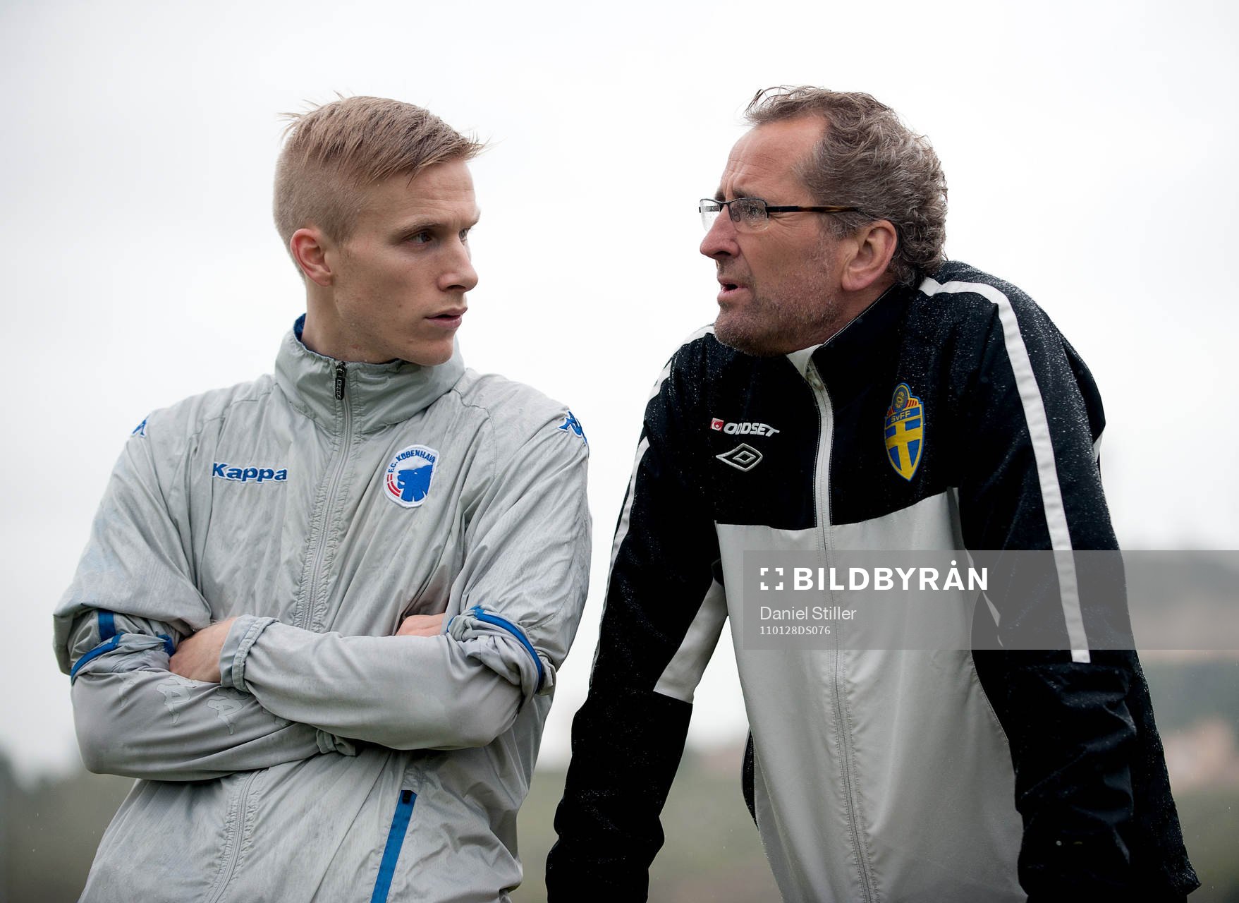 Erik Hamrén, förbundskapten Sverige och Oscar Wendt, FC