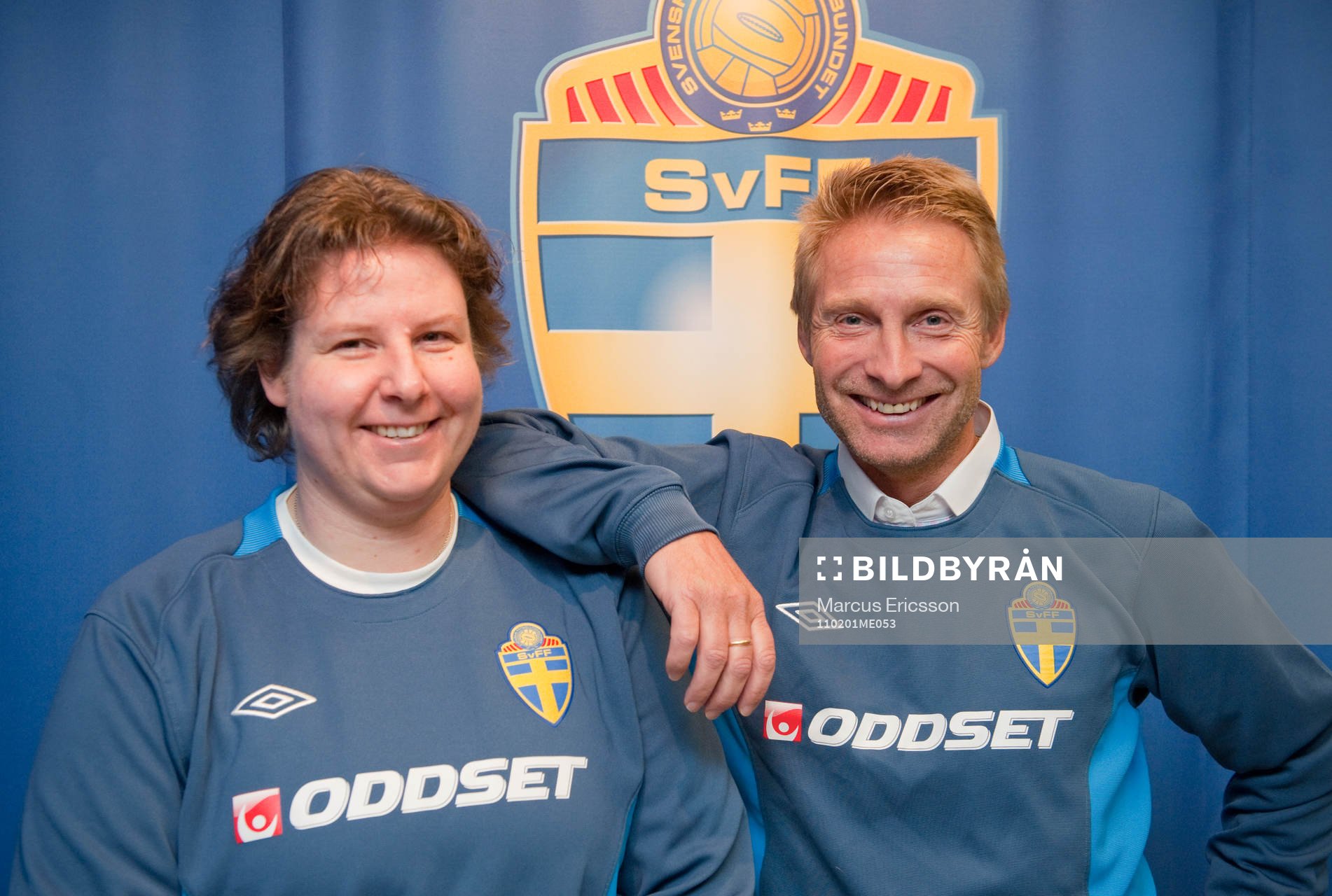 Ann-Helen Grahm och Thomas Dennerby, förbundskapten