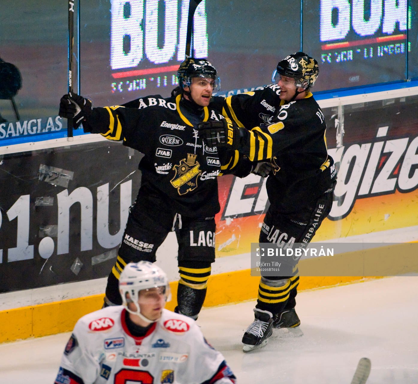 Oscar Steen och Victor Ahlström, AIK, glädje, jubel