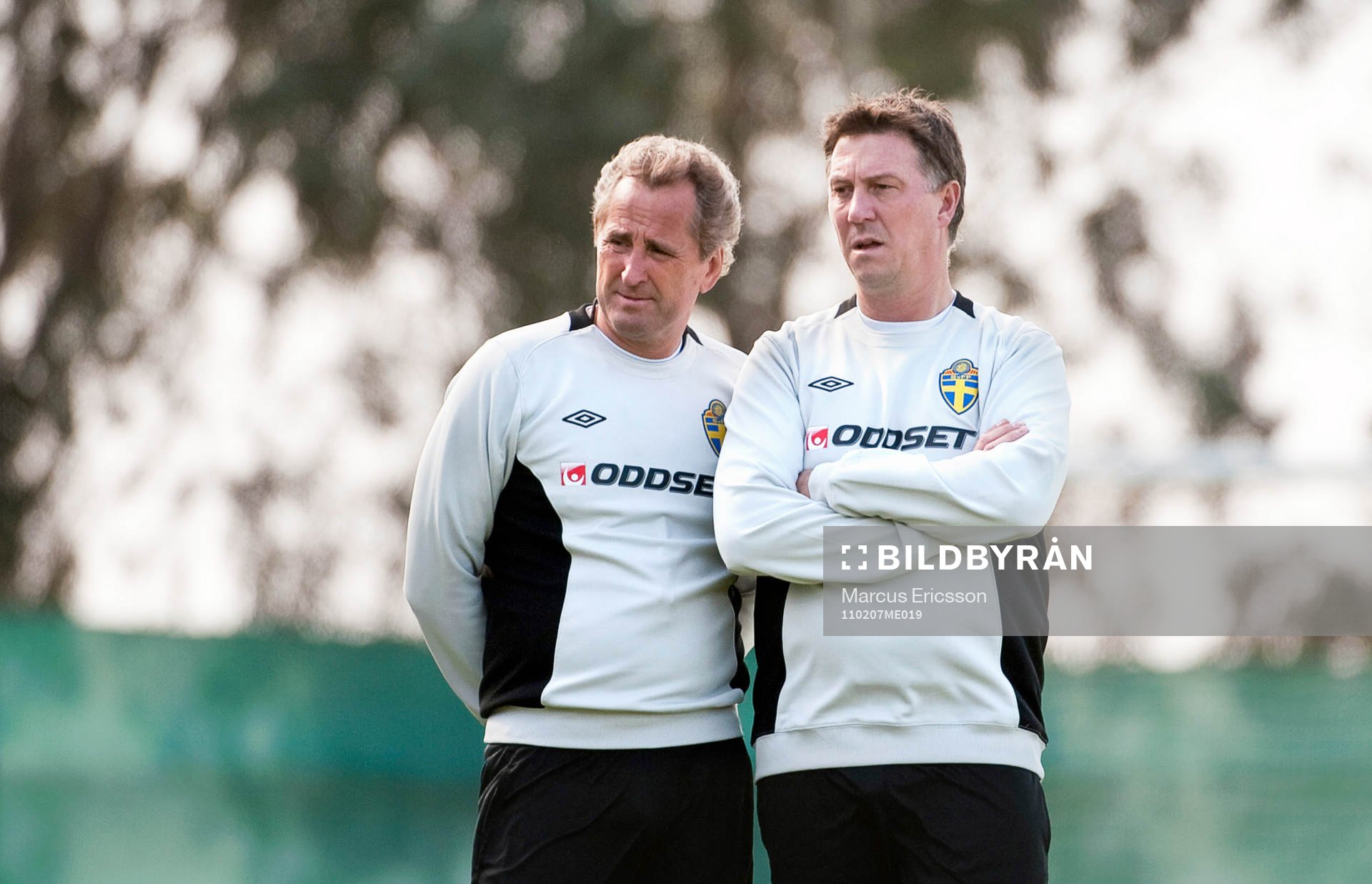 Erik Hamrén, förbundskapten och Kjell Jonevret,