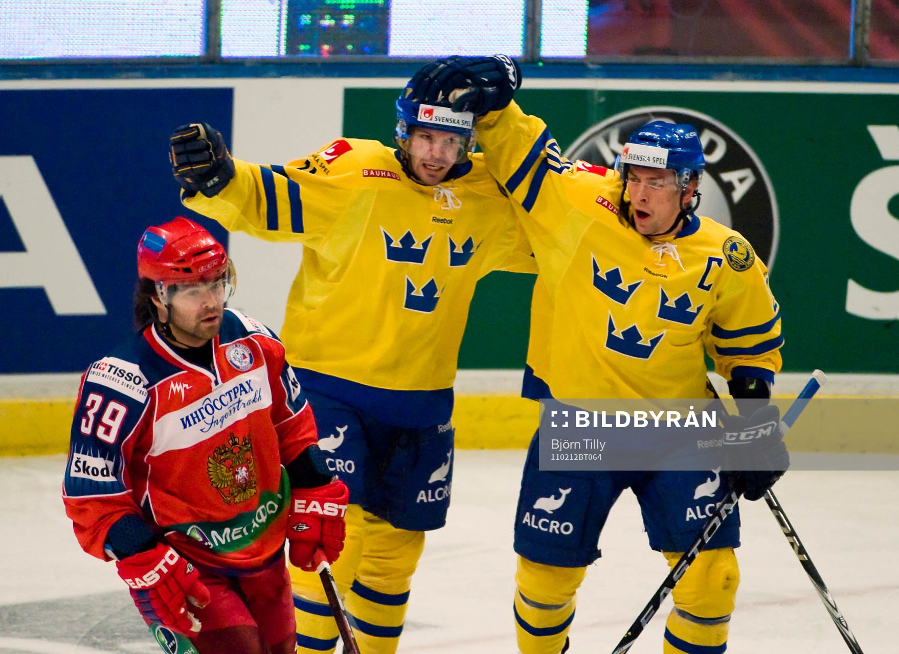 Björn Melin och Magnus Johansson, Sverige, jubel