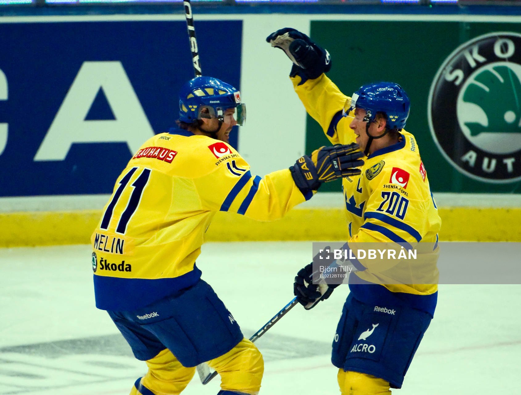 Björn Melin och Magnus Johansson, Sverige, jubel