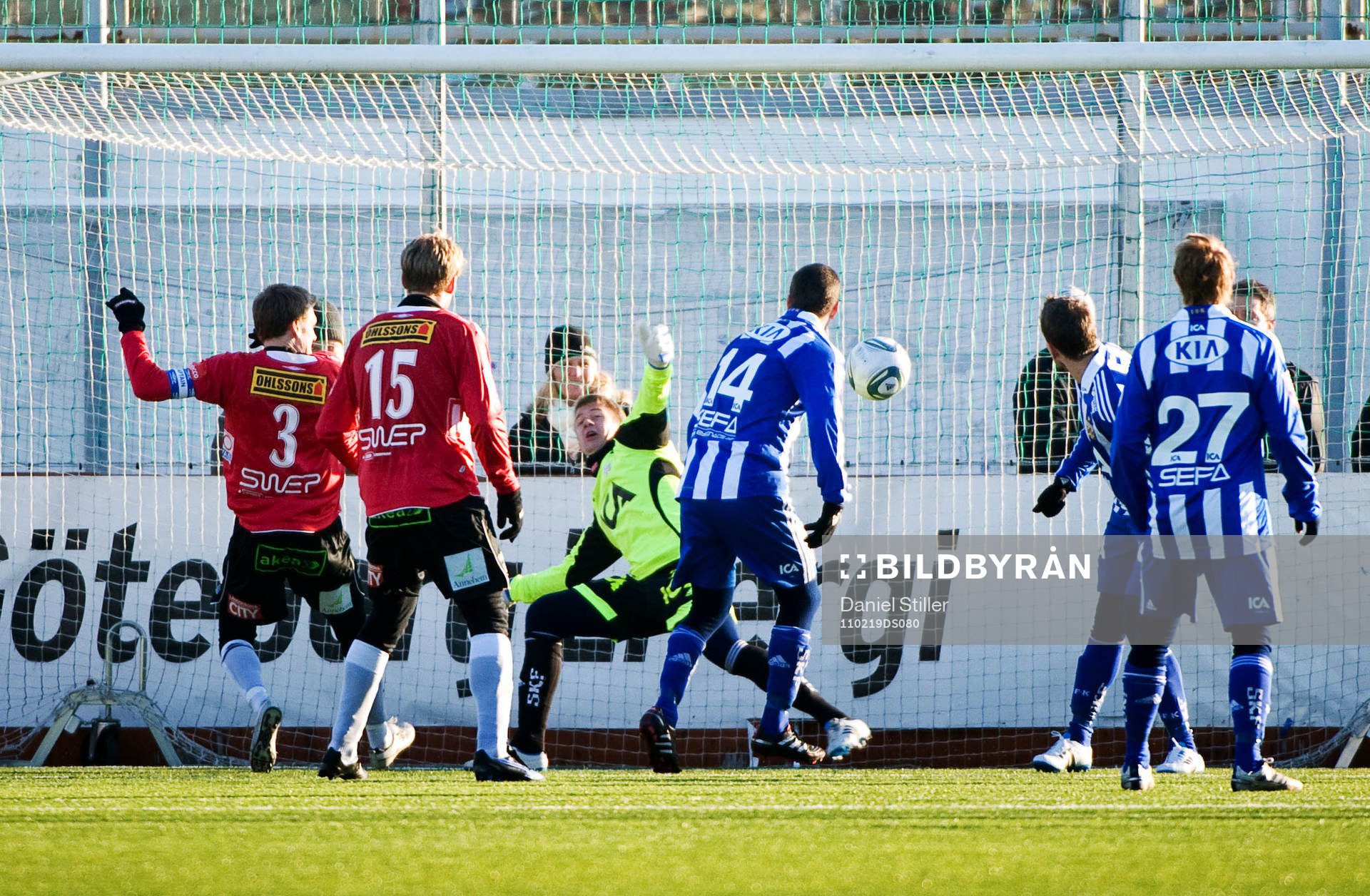 Landskrona gör 0-2 bakom Erik Dahlin, målvakt Göteborg