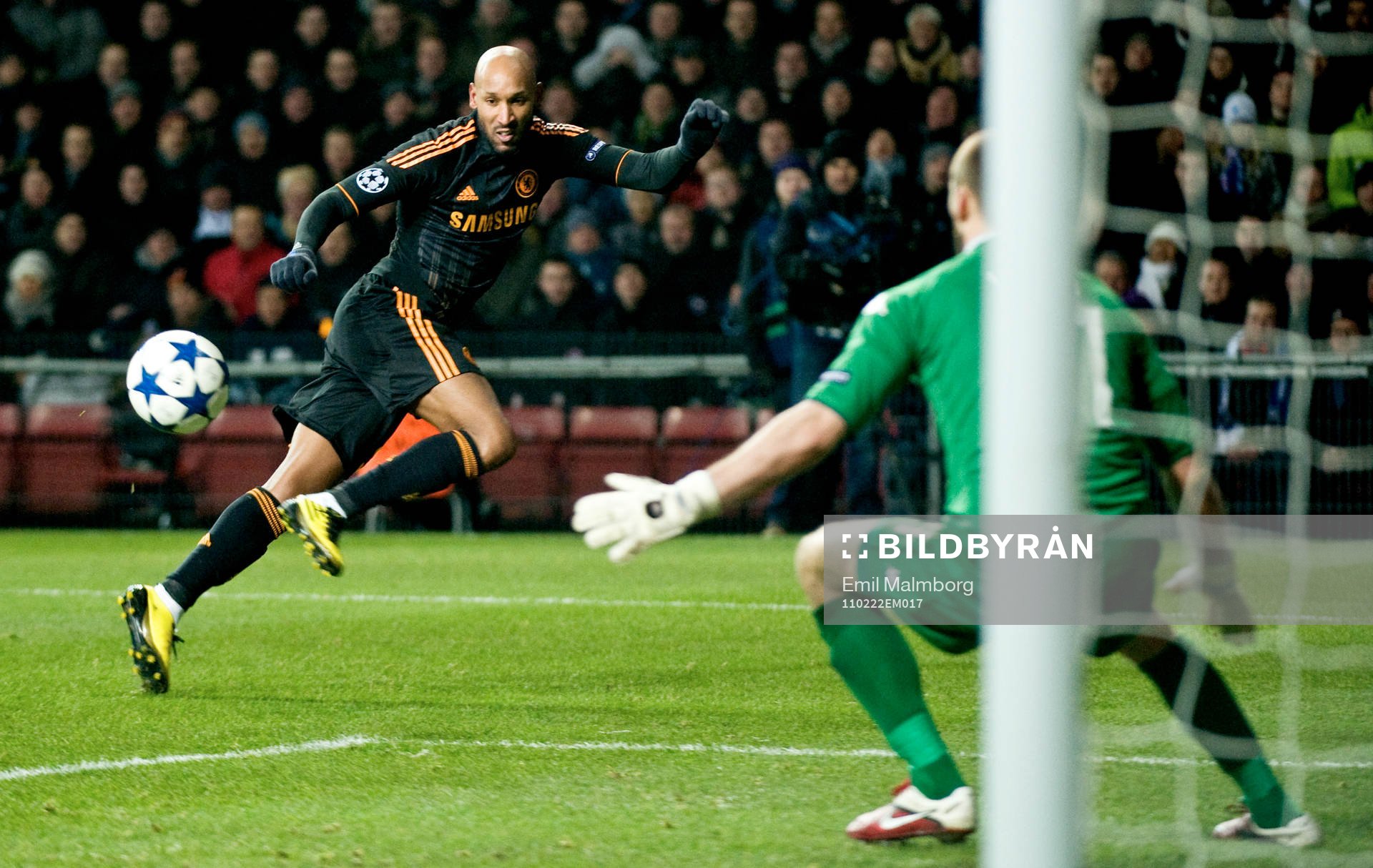 Nicolas Anelka, Chelsea mot Johan Wiland, målvakt,