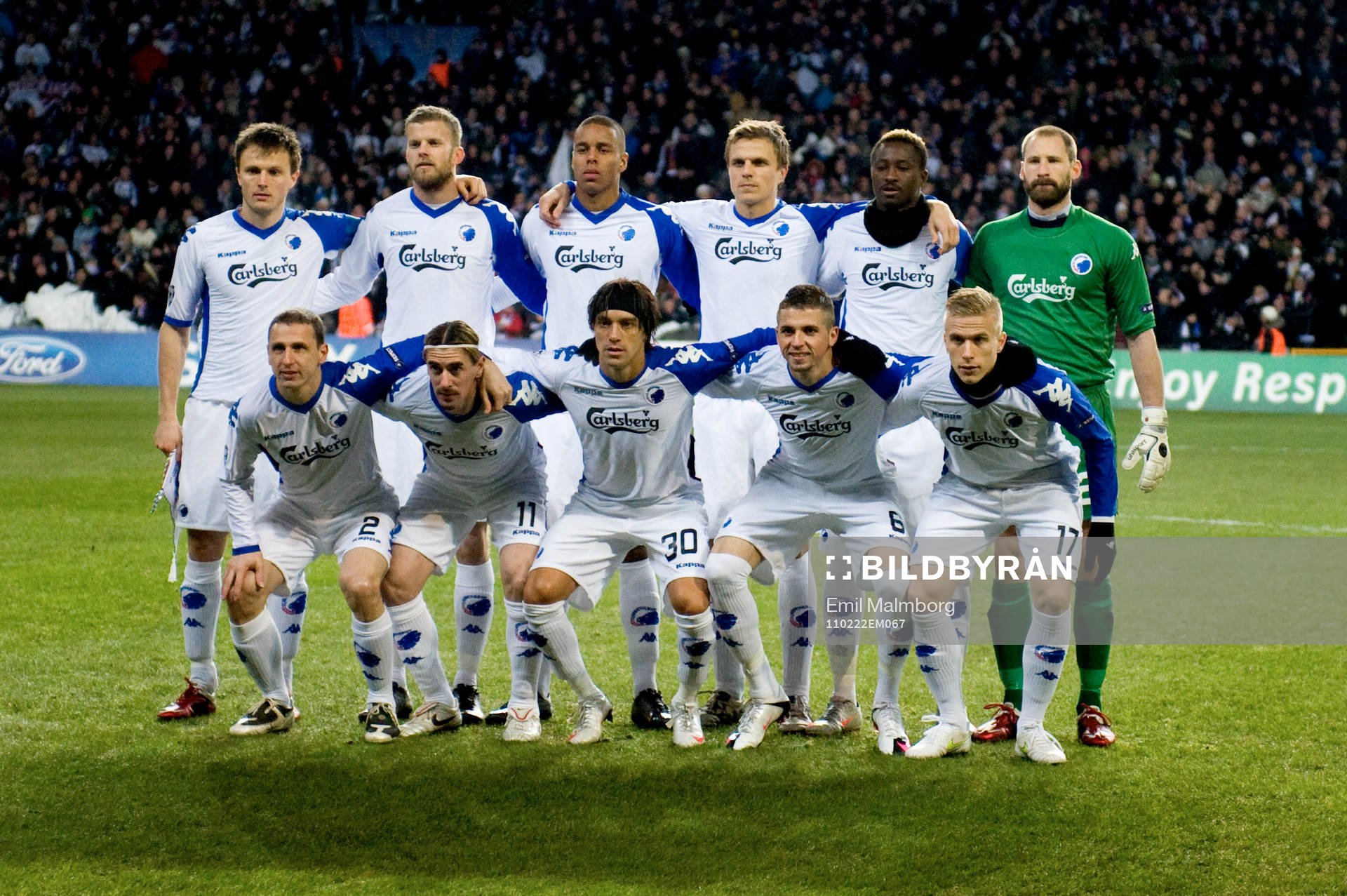 Lagbild, startelva,  FC Köpenhamn med sina tre svenskar