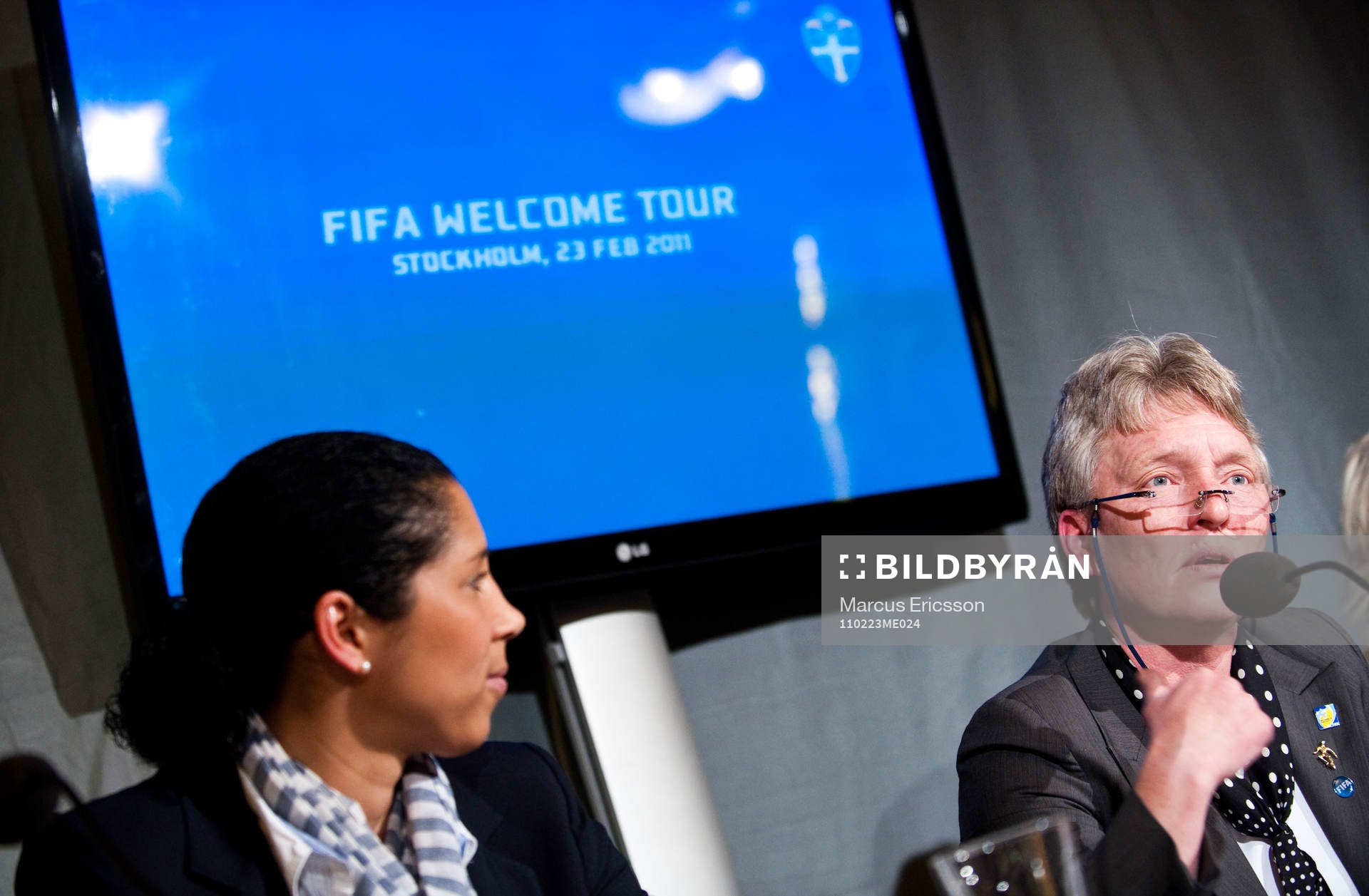  Fifa Official Countdown Event inför Dam Fotbolls VM i Tyskland. Steffi Jones, organisationschef och Susanne Erlandsson