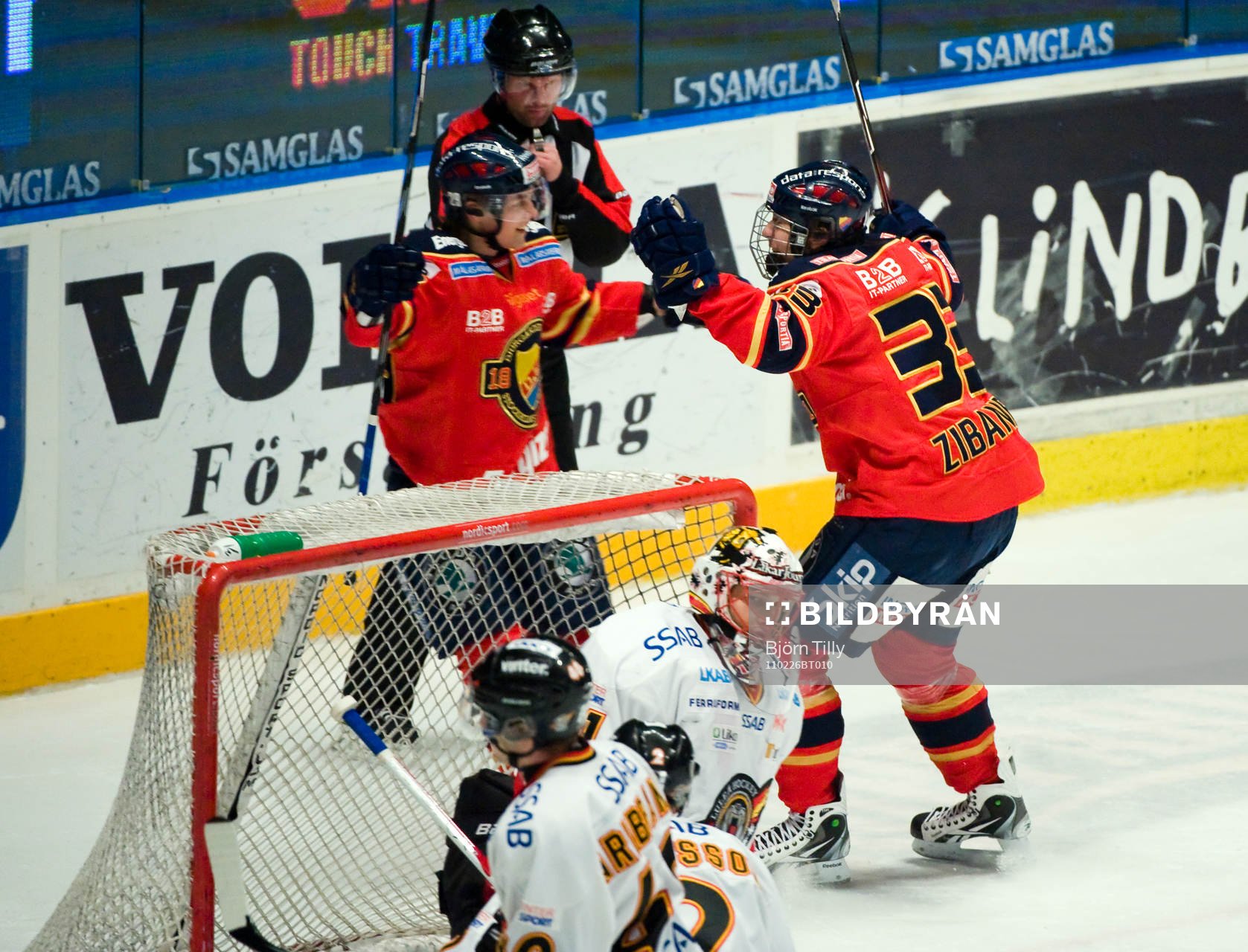 Patrick Cehlin och Mika Zibanejad, Djurgården, jubel