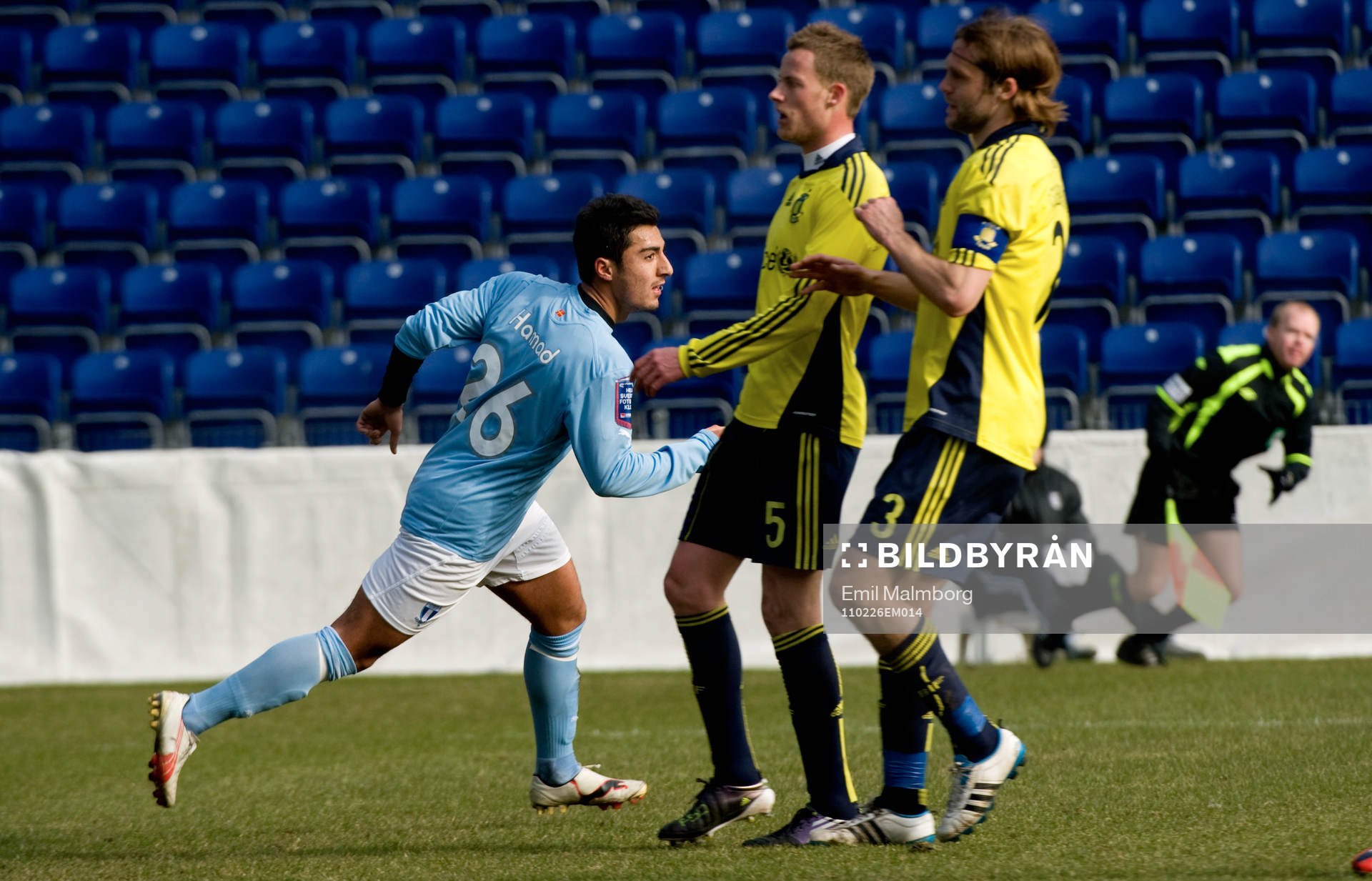 Jiloan Hamad, Malmö gör 1-0. Jubel
