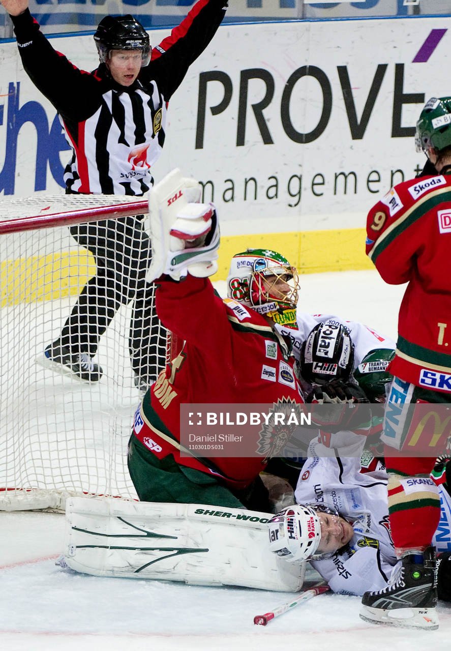 Joakim Lundström, målvakt Frölunda, jubel