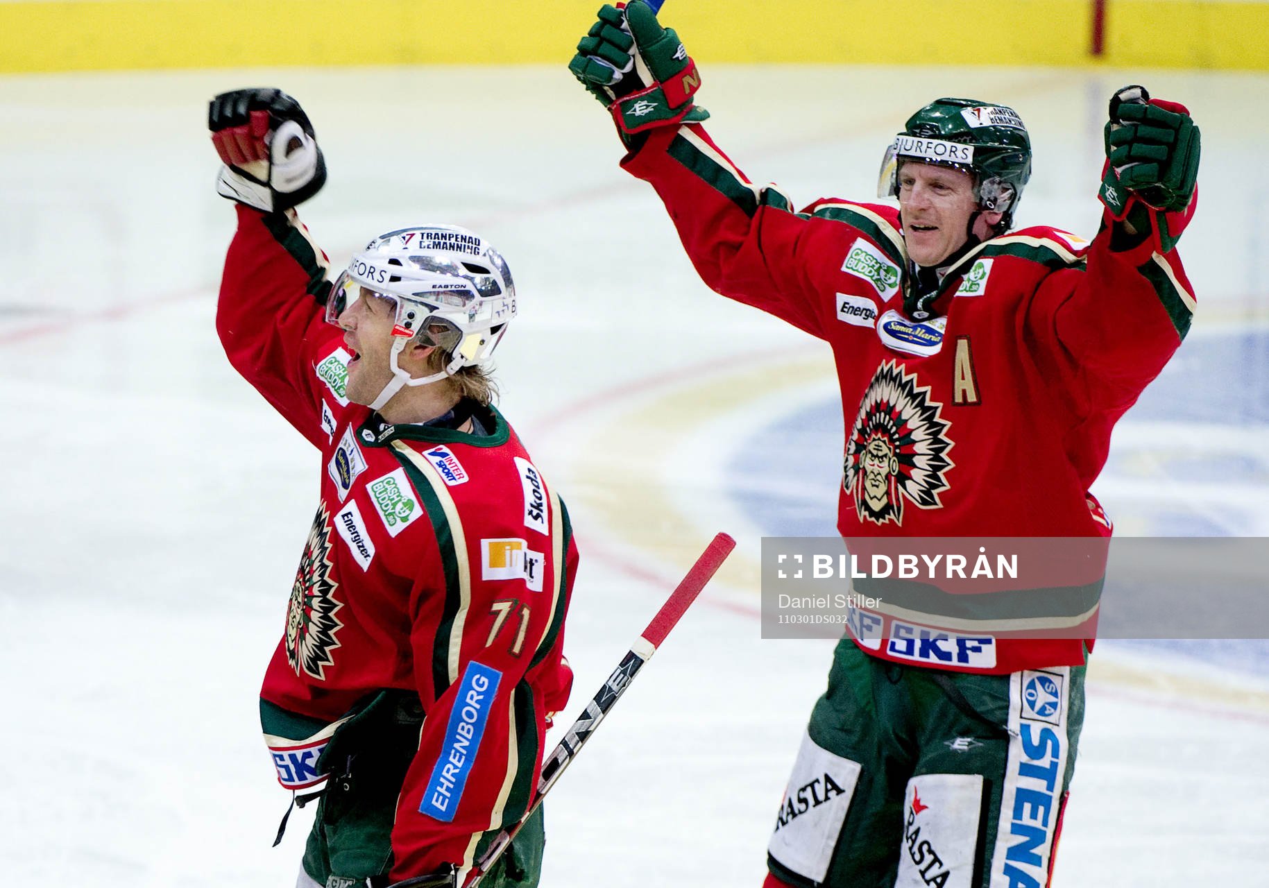 Tomi Kallio, Frölunda, gör 2-0, jubel Per-Johan Axelsson