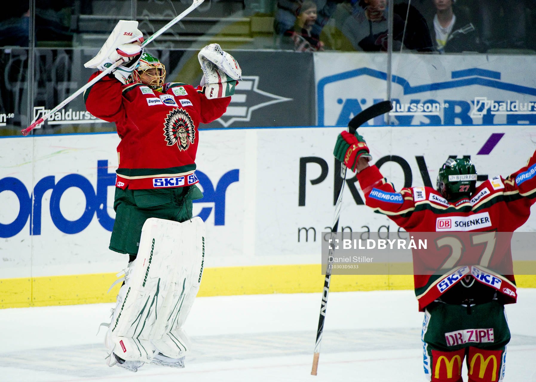 Joakim Lundström, målvakt Frölunda, Mikko Mäenpää,
