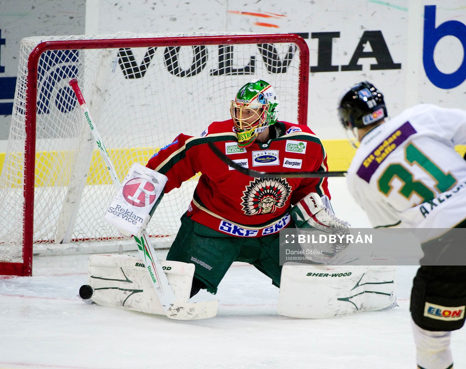Joakim Lundström, målvakt Frölunda, Dick Axelsson,