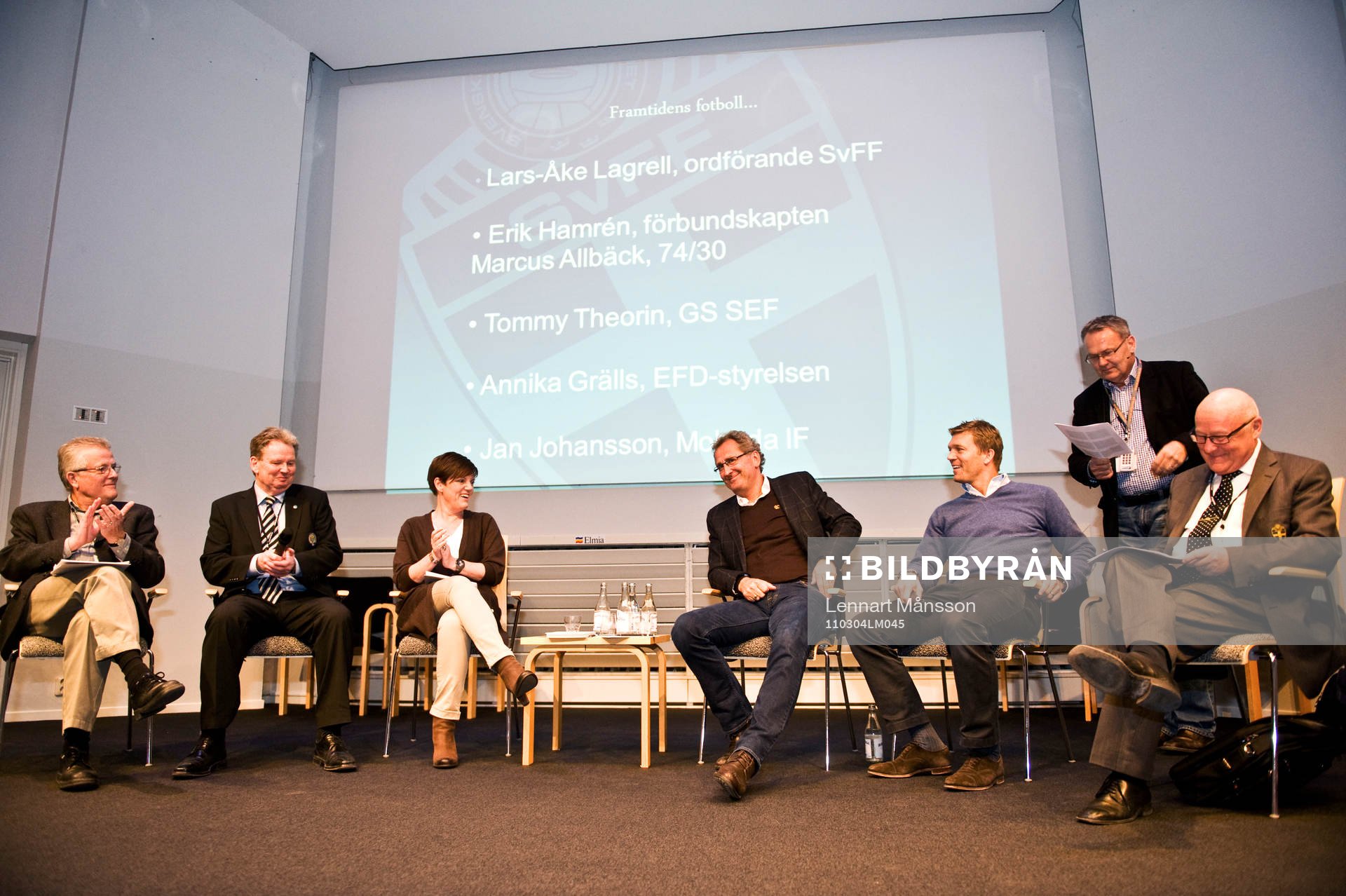  Paneldebatt med Jan Johansson, Moheda, Tommy Theorin, SEF, Annika Grälls, EFD, Förbundskapten Erik Hamrén,  Marcus Allbäck och Lars-Åke Lagrell