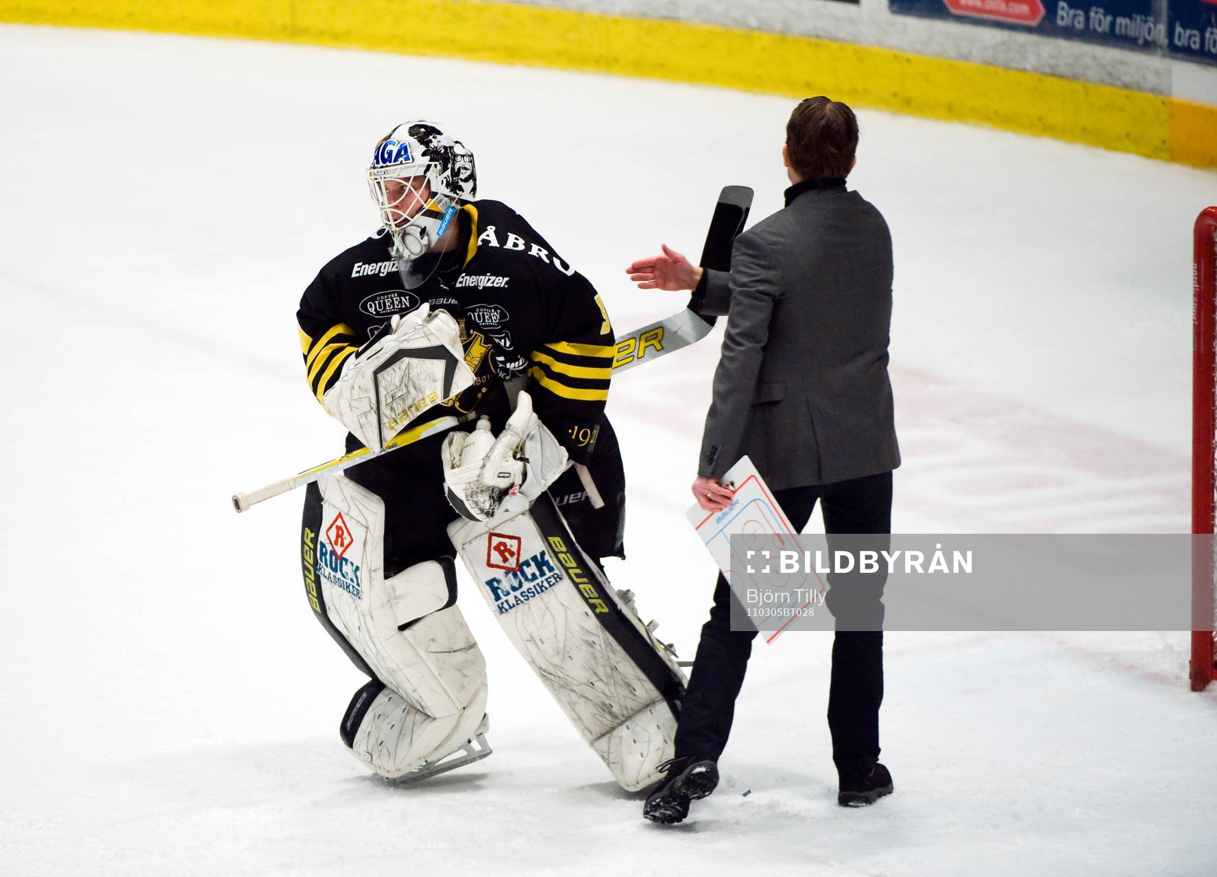 Viktor Fast, målvakt, AIK och Berglund Charles, tränare,