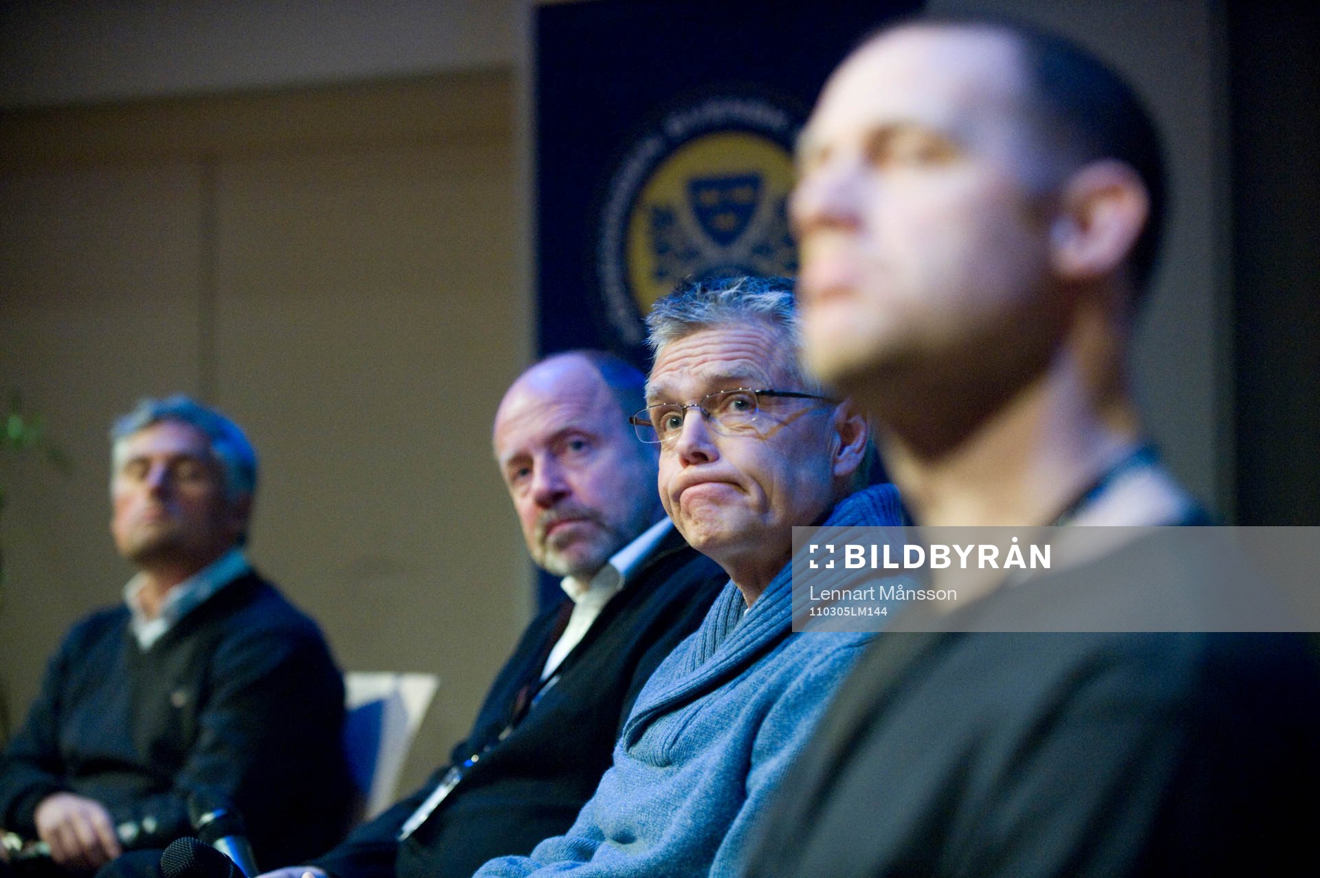 Paneldebatt med fr.v. Claes Eriksson, P-G Fahlström, Hans