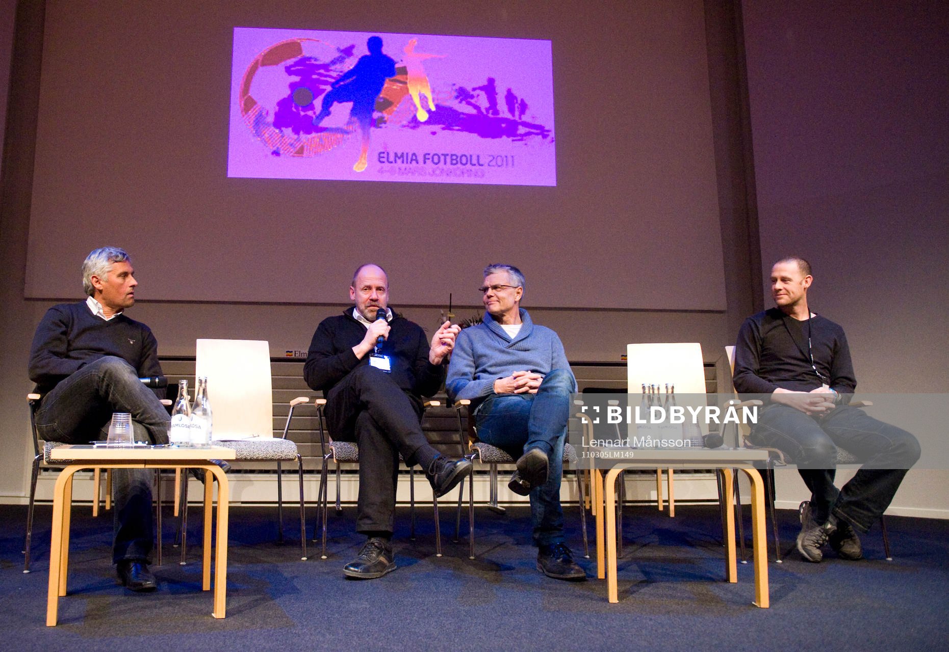 Paneldebatt med fr.v. Claes Eriksson, P-G Fahlström, Hans