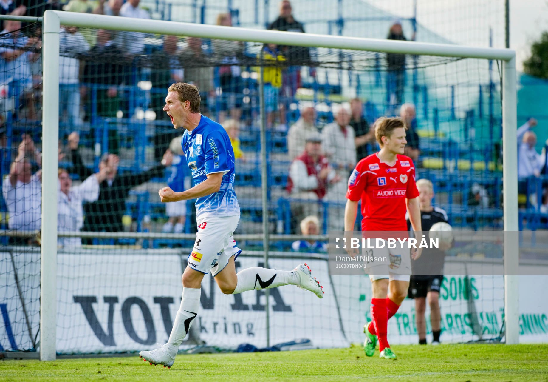 Marcus Pode, Trelleborg gjorde 1-1, jubel. Depp av Mattias