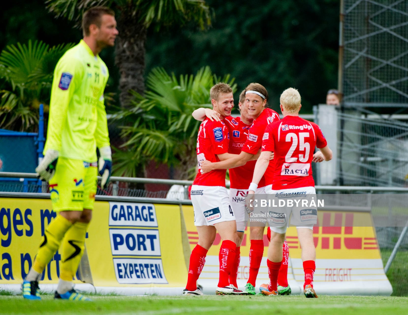 Erik Isralesson, Kalmar har gjort 1-0. Jubel! Depp av