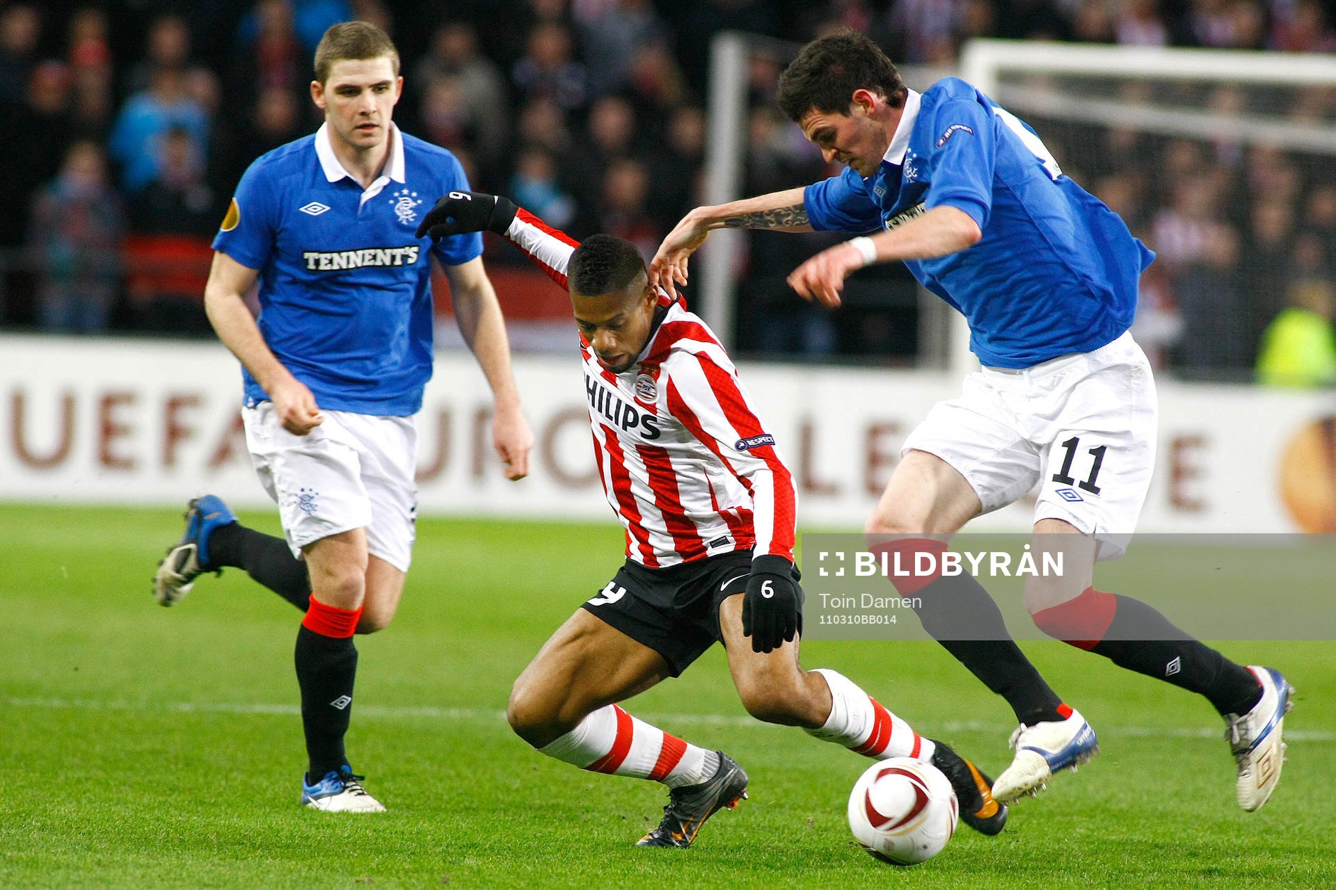 Kyle Hutton, Rangers, Jeremain Lens, PSV och Kyle Lafferty,