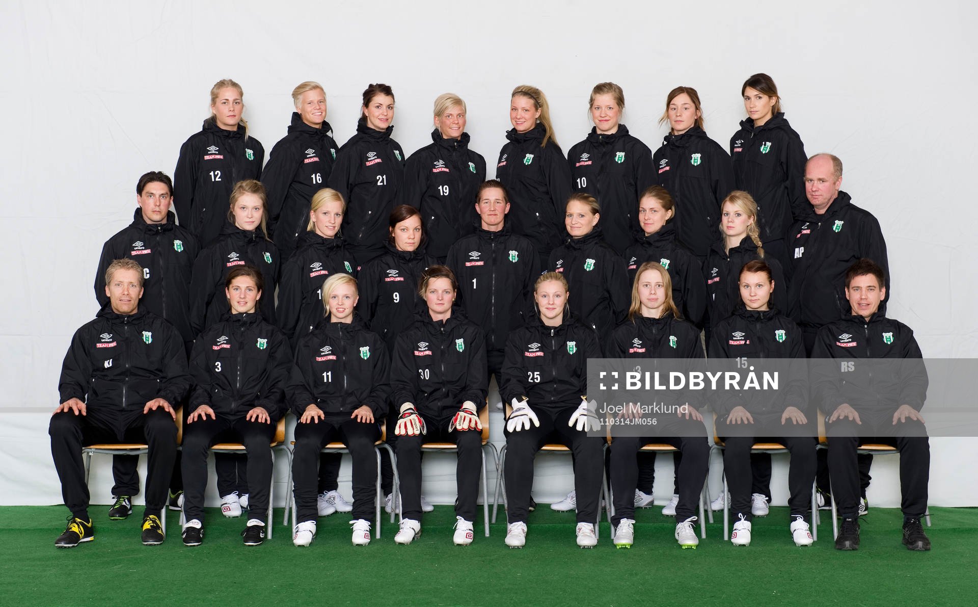 Bakre raden fr v: Ellen Larsson, Emelie Johansson, Rebecca