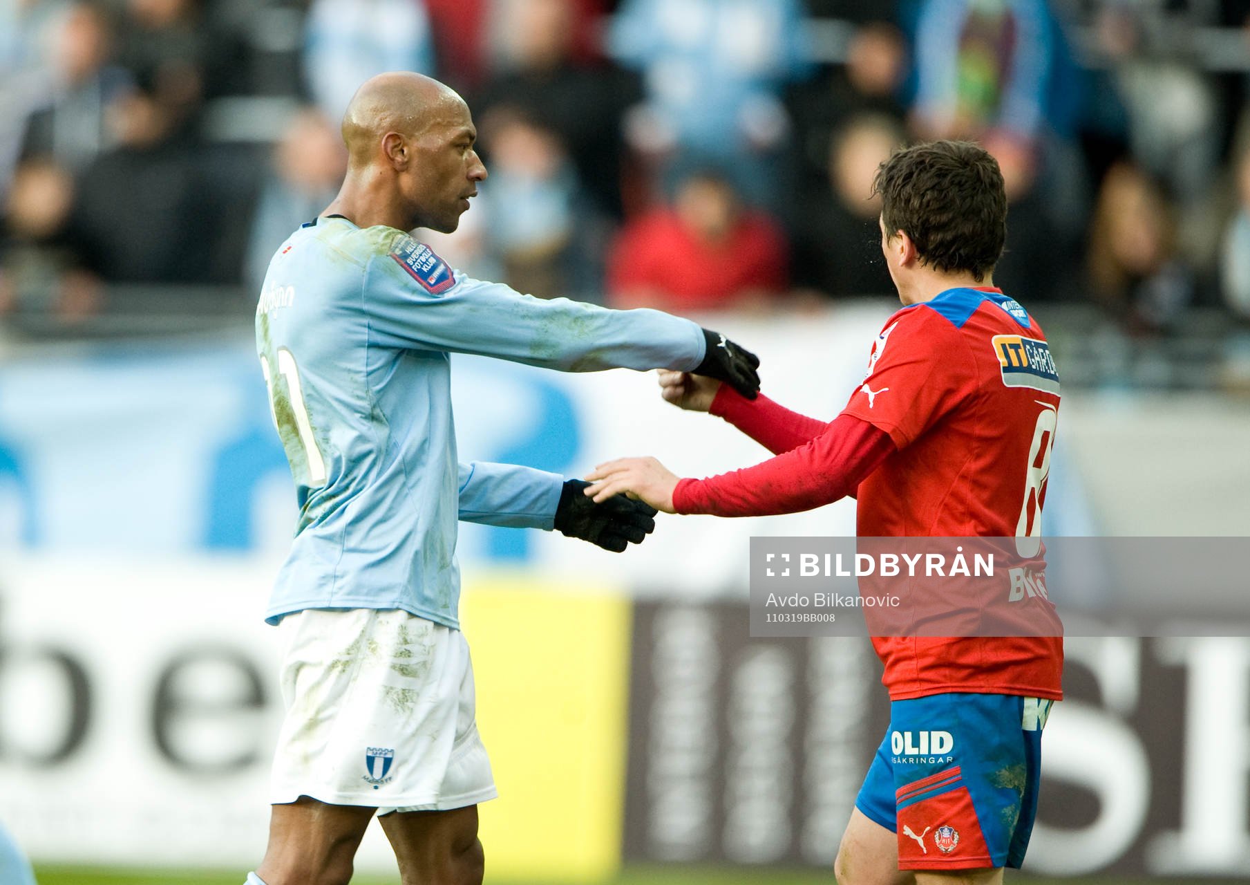 Jeffrey Aubynn, Malmö, bråkar med Ardian Gashi,