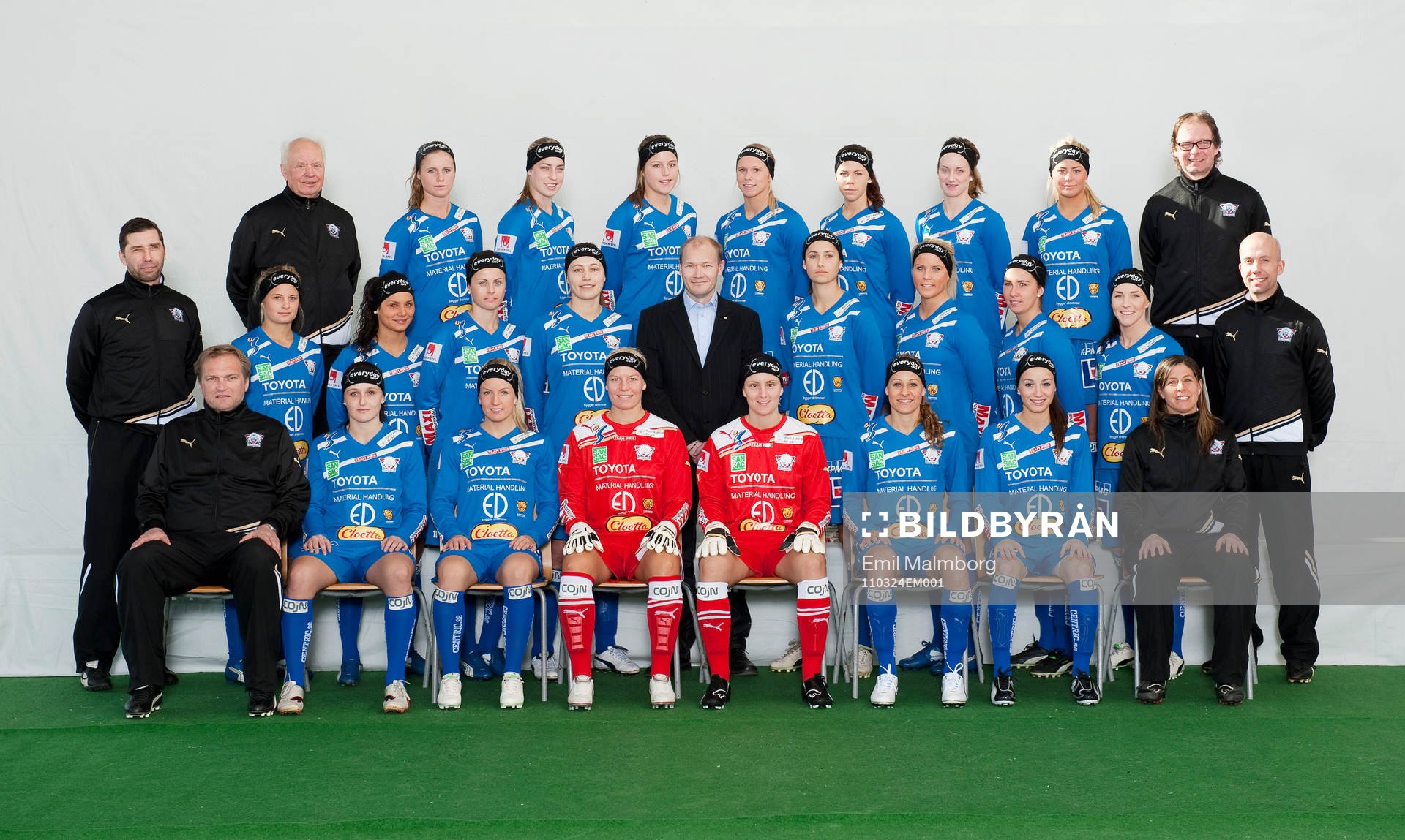 Bakre raden fr v: Rolf Gustafsson, lagledare, Hanne
