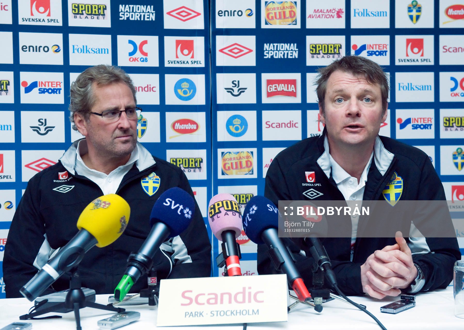 Erik Hamrén, förbundskapten och Hans Hultman,