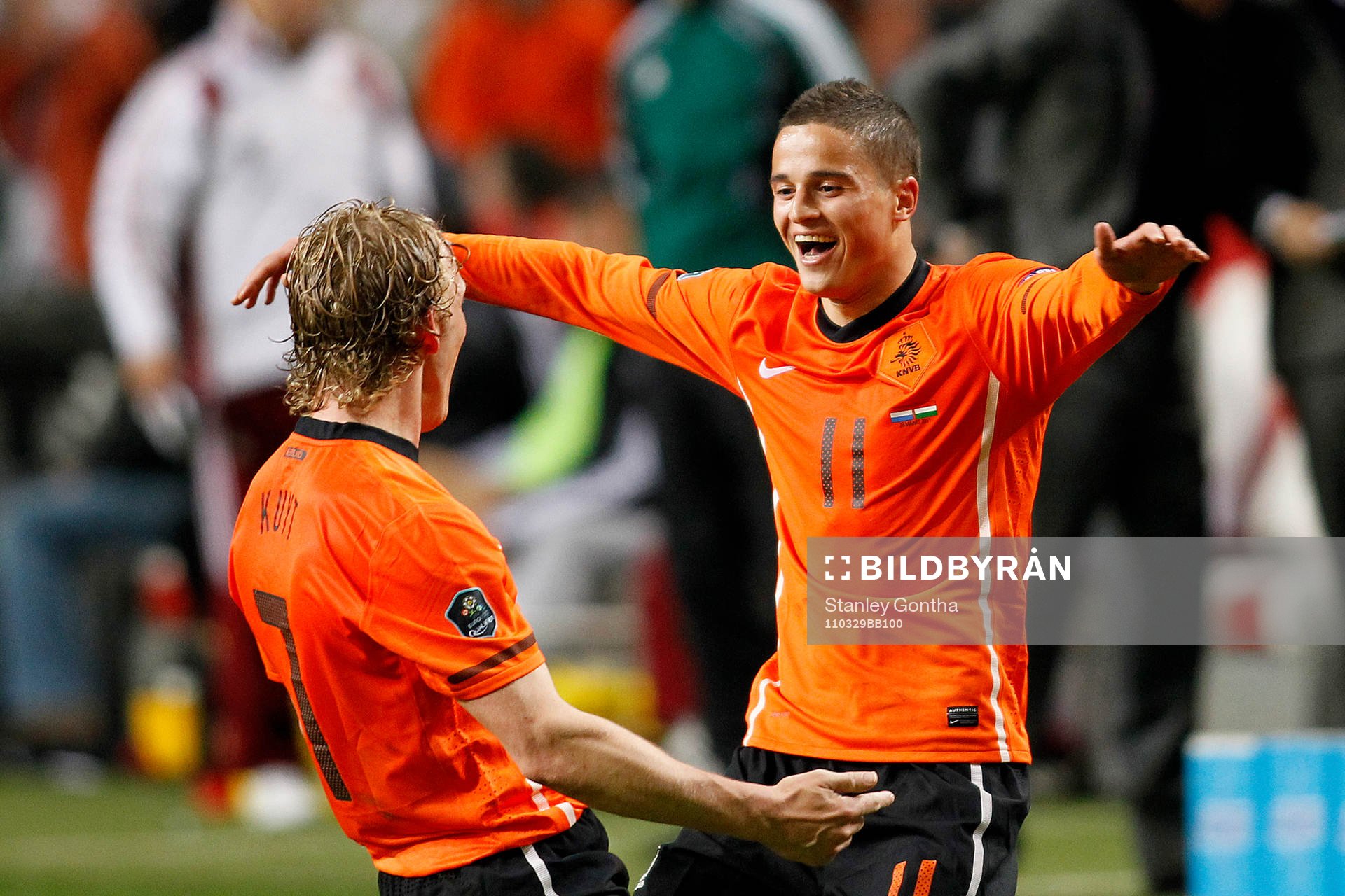 Dirk Kuyt, Holland, jubel med Ibrahim Afellay