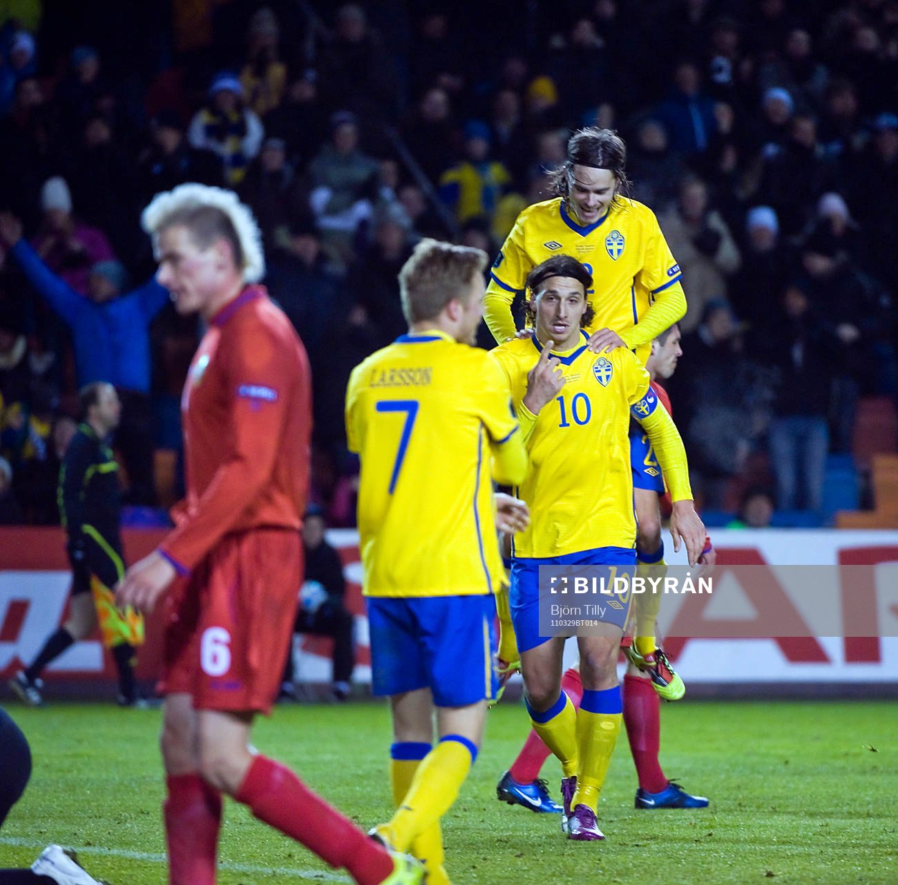 Sebastian Larsson, Zlatan Ibrahimovic och Mikael Lustig,