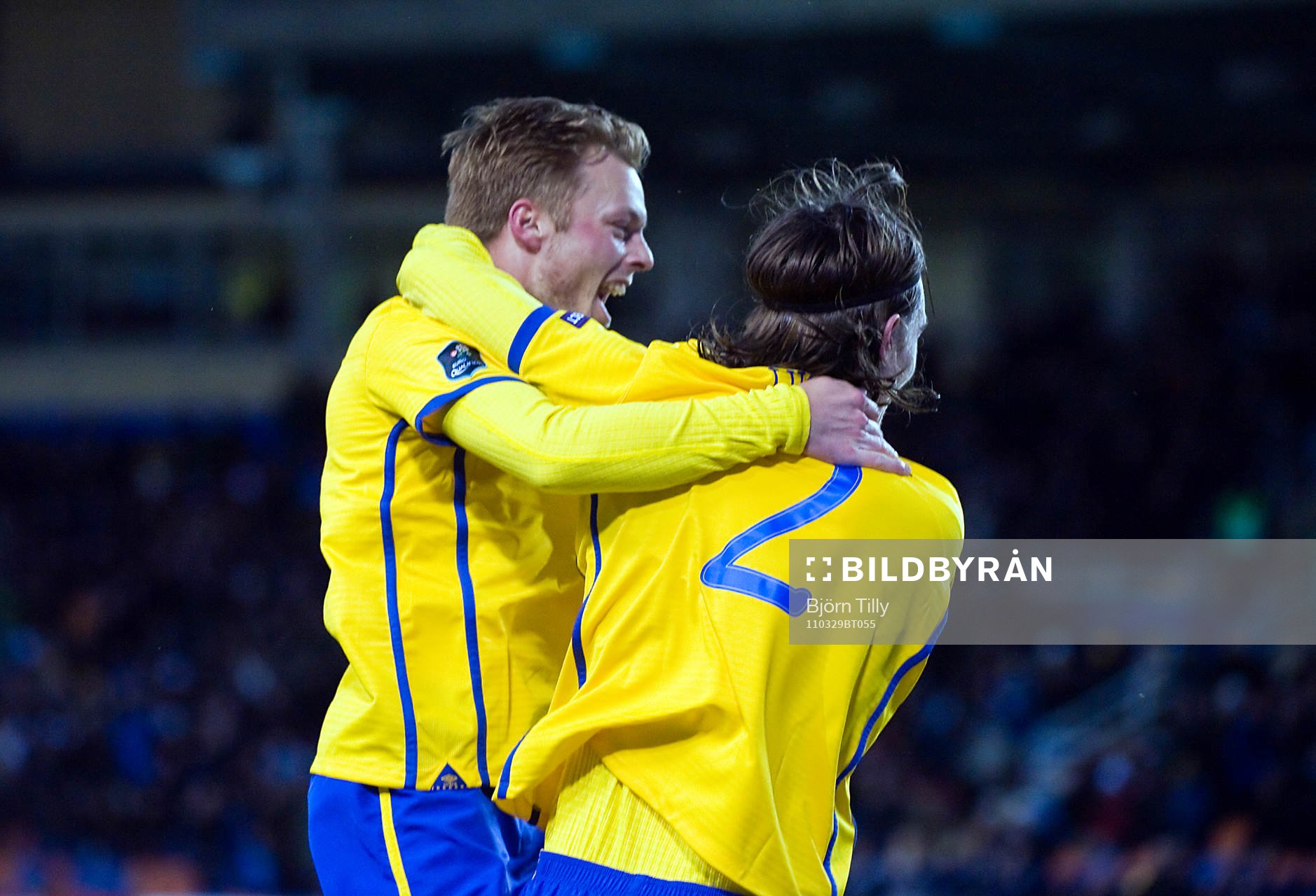 Sebastian Larsson och Mikael Lustig, Sverige, jubel eftert