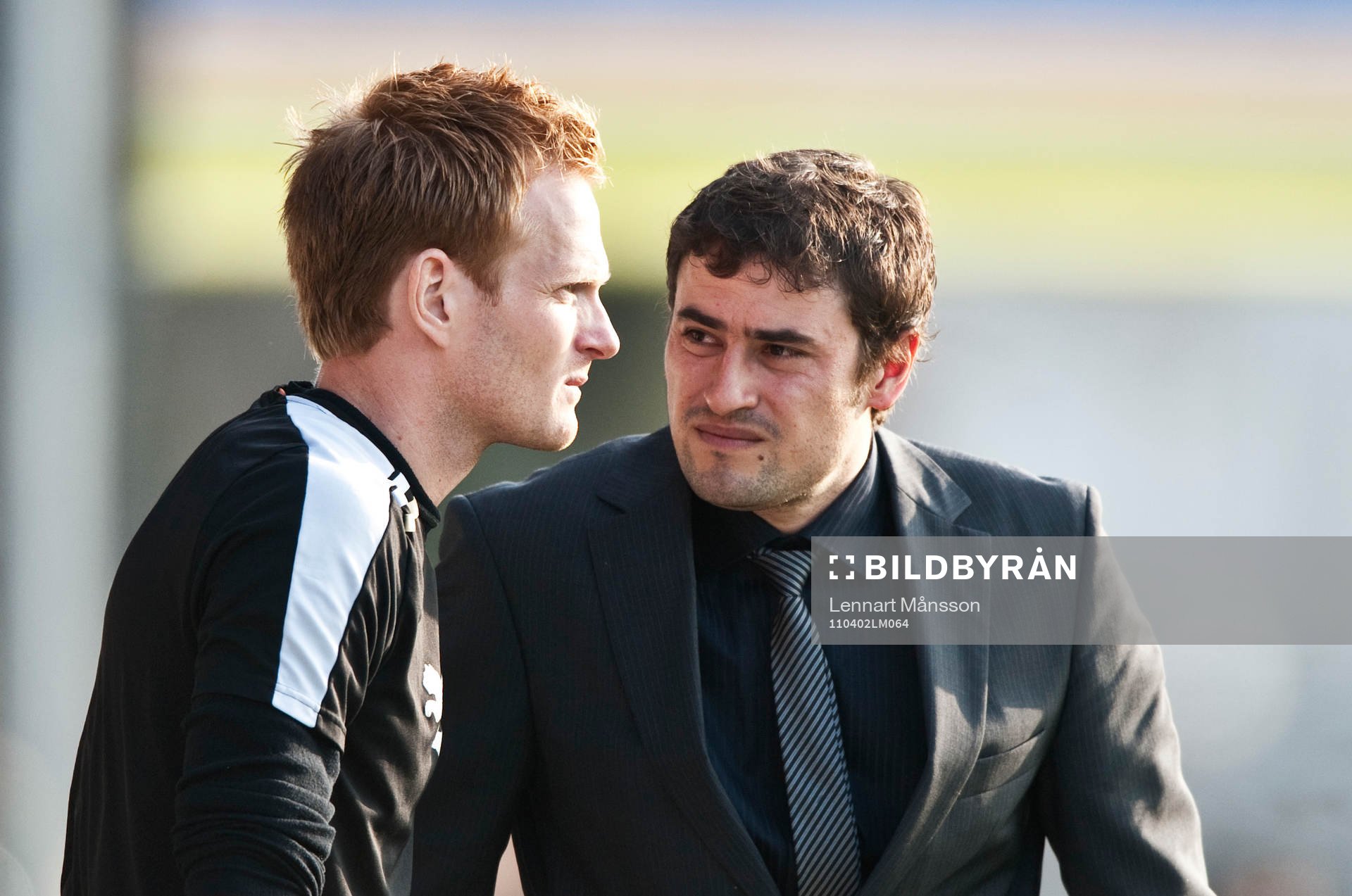 Michael Svensson och Josep Clotet Ruiz, tränare, Halmstad