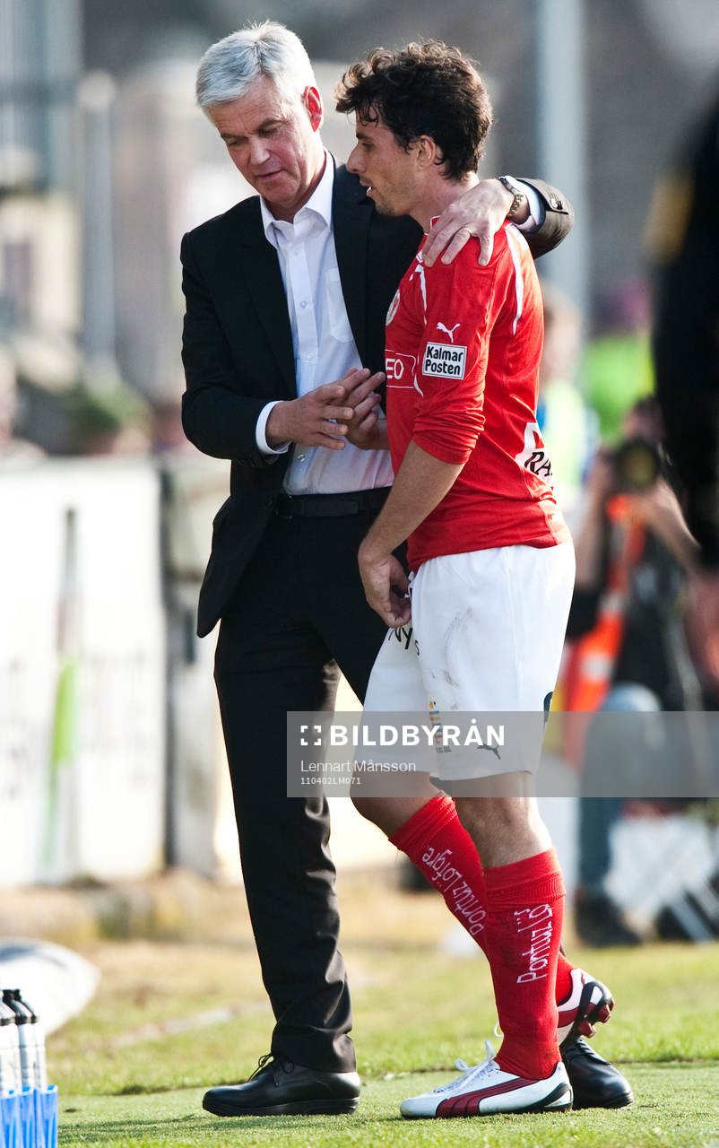 Nanne Bergstrand, tränare, med Daniel Mendes