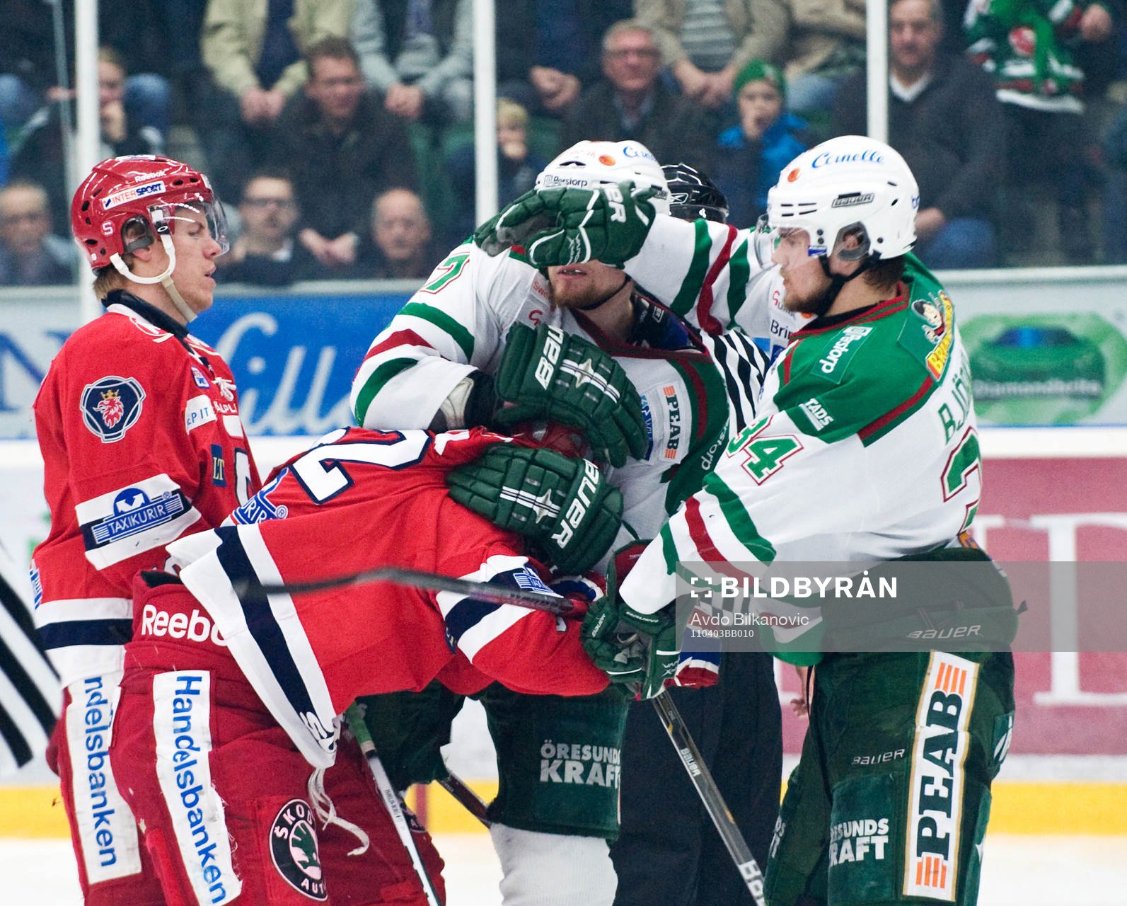 Yanick Lehoux, Södertälje, Henrik Björklund, Rögle, i