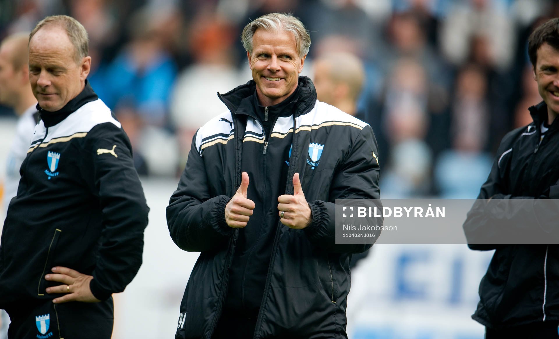 Roland Nilsson, tränare Malmö, tummen upp