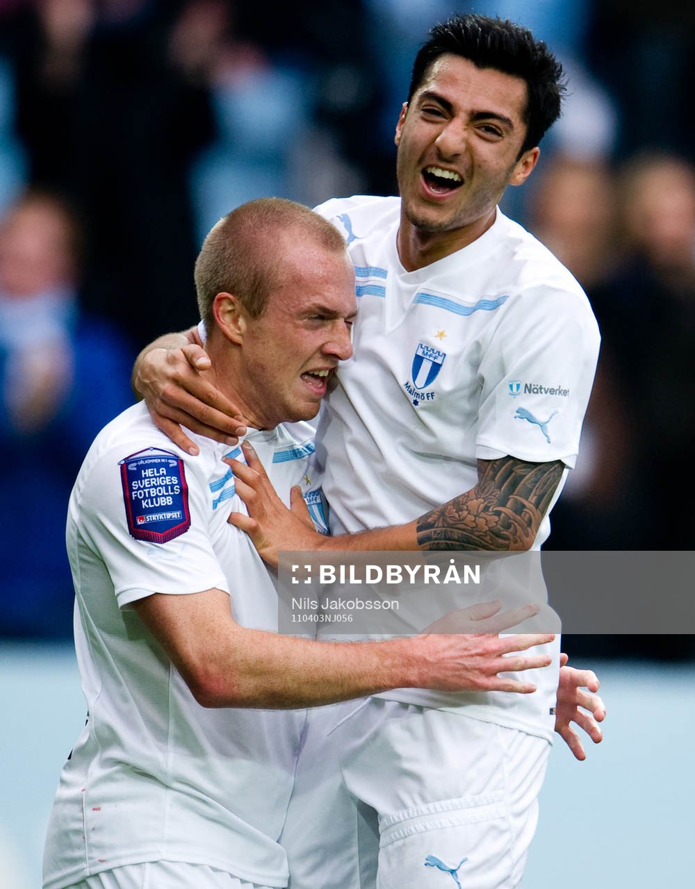 Daniel Larsson, Malmö och Jiloan Hamad, jubel