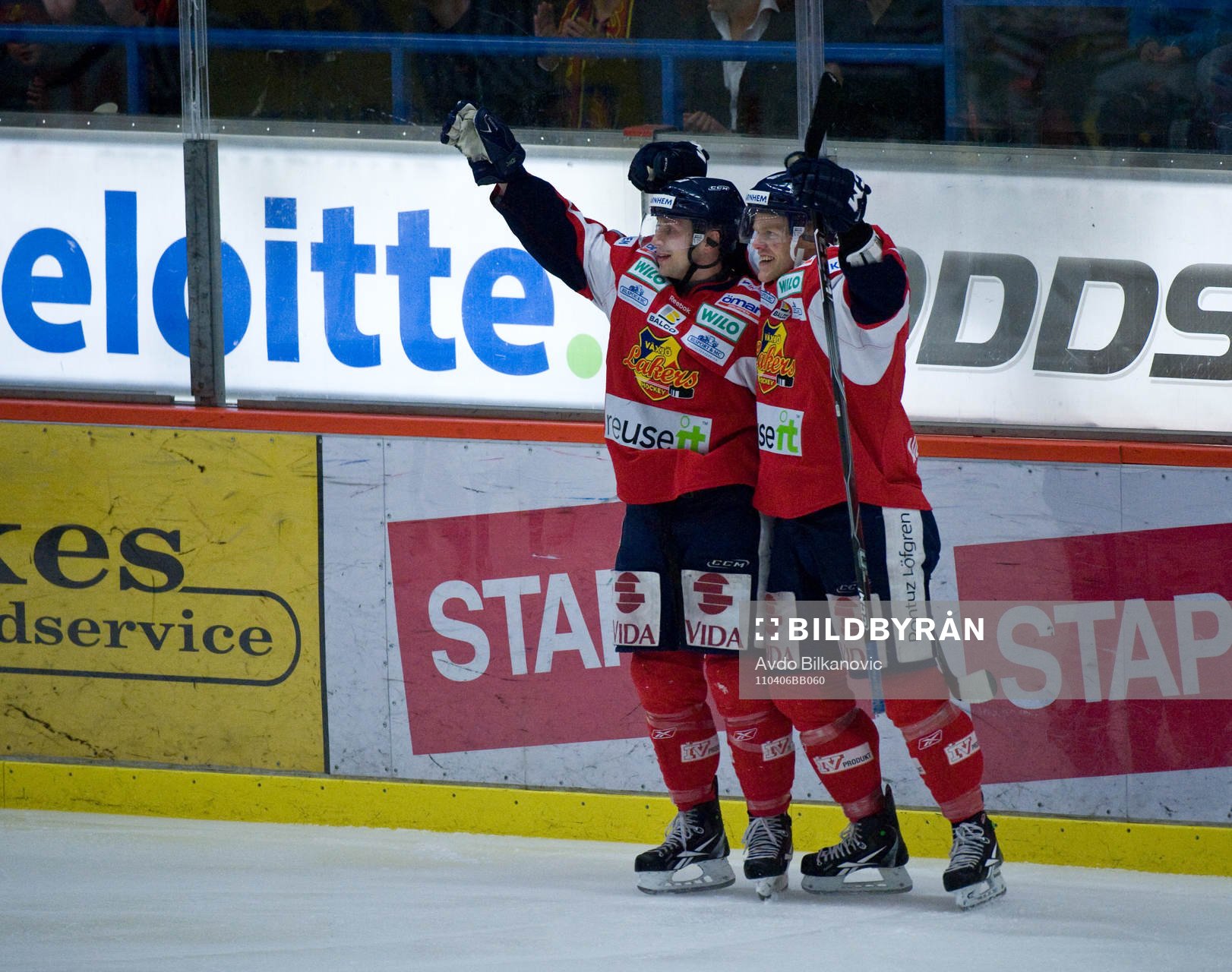 Dustin Johner och Jeremias Augustin, jubel, Växjö