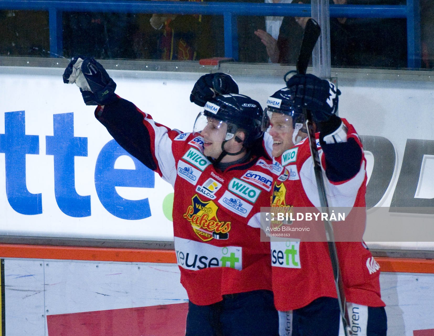Dustin Johner och Jeremias Augustin, jubel, Växjö