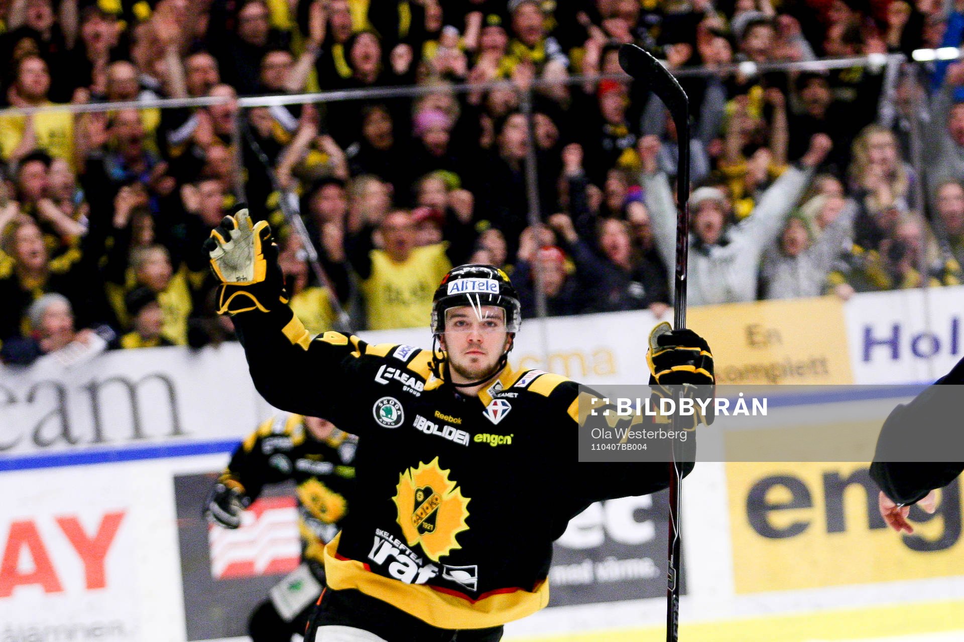 Tim Erixon, Skellefteå, gör 1-1, jubel
