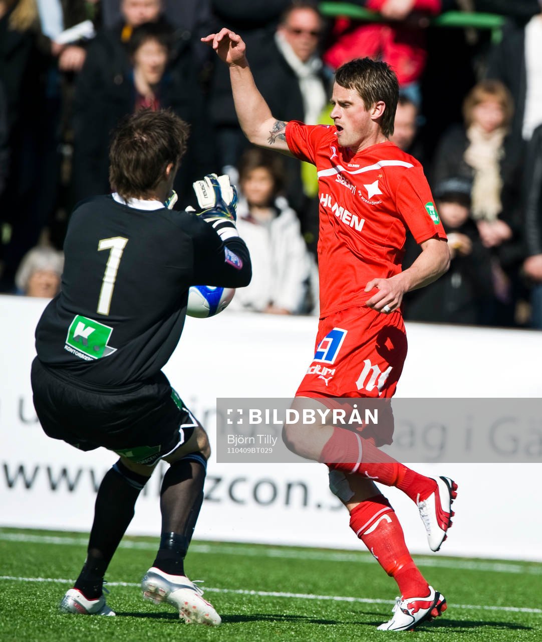 Mattias Hugosson, målvakt, Gefle och Gunnar Heidar