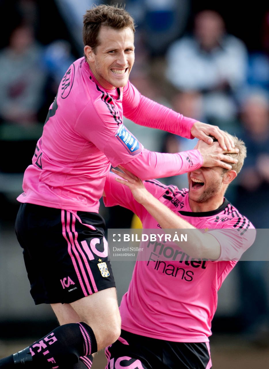 Tobias Hysén, IFK Göteborg, gör 1-0, jubel Robin Söder