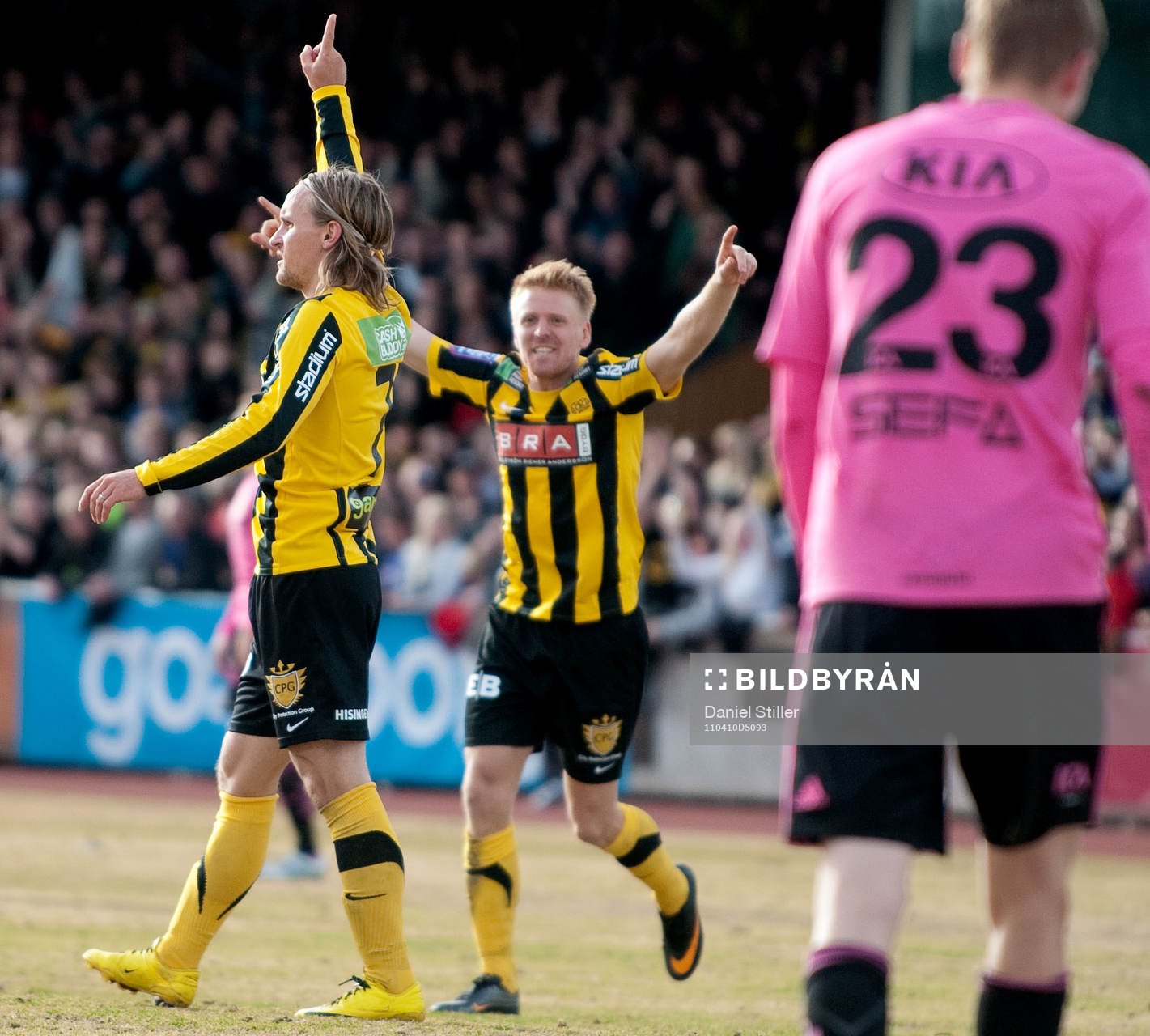 Jonas Bjurström, Häcken, gör 1-1, jubel Josef Karlsson