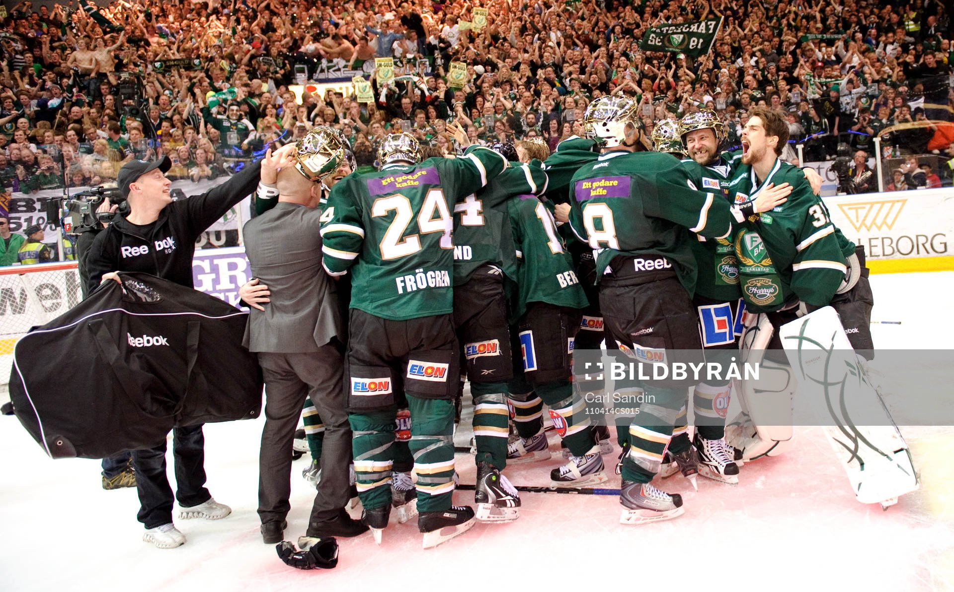 Färjestad, jubel, glädje. SM-guld, guld, Svenska Mästare