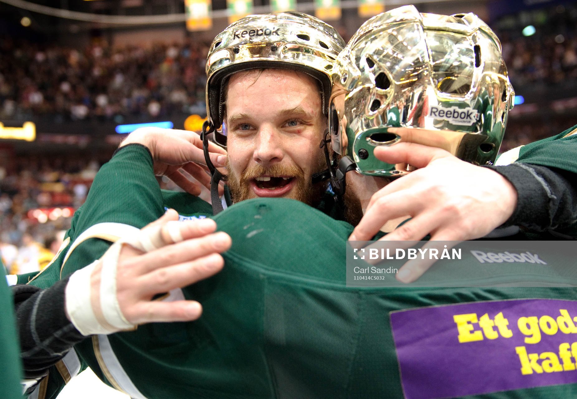 Sanny Lindström, Färjestad. Glädje. SM-guld, guld,