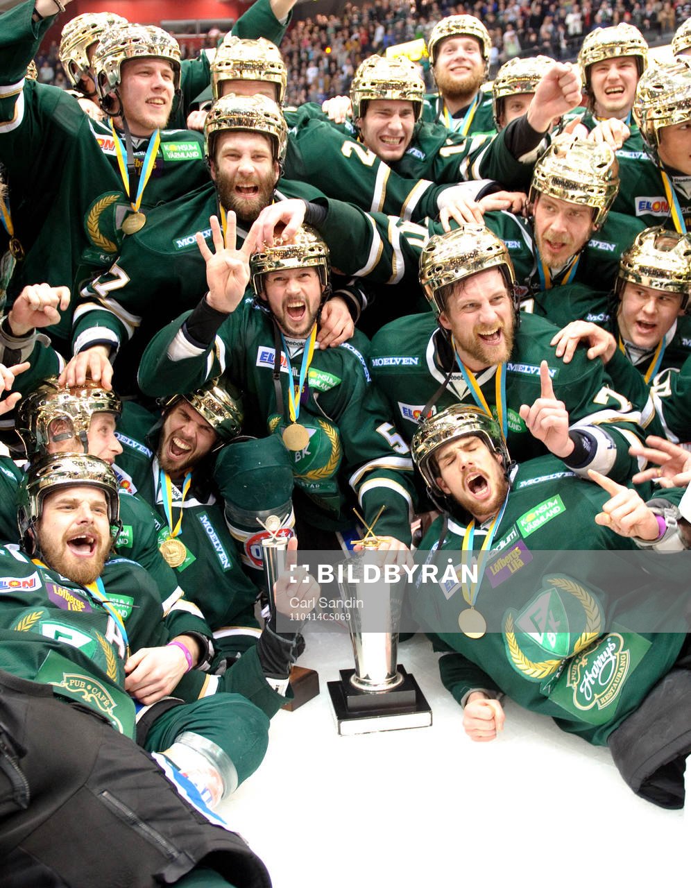 Färjestad, jubel, glädje. SM-guld, guld, pokal, Svenska