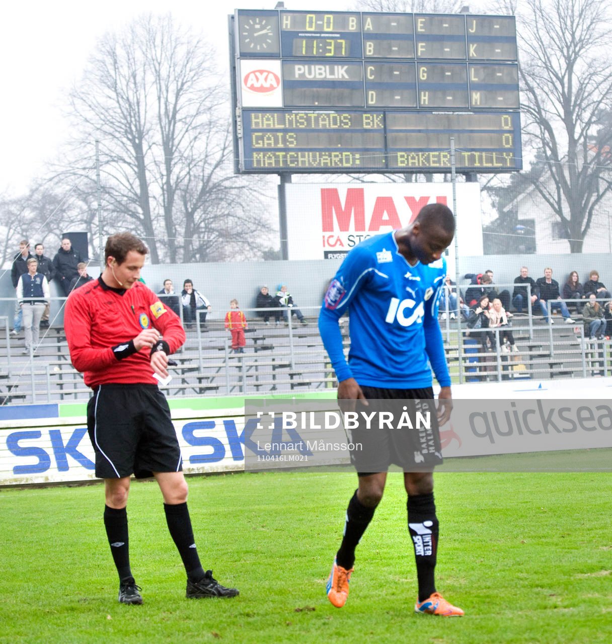 Tidig utvisning, drygt 11 minuter, Joe Sise, Halmstad,