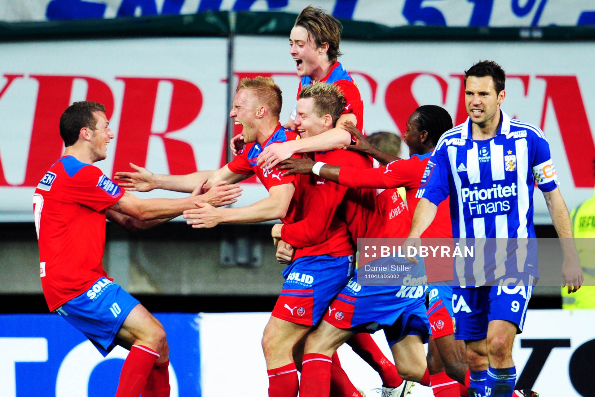 Peter Larsson, Helsingborg, gör 1-1, glädje, jubel