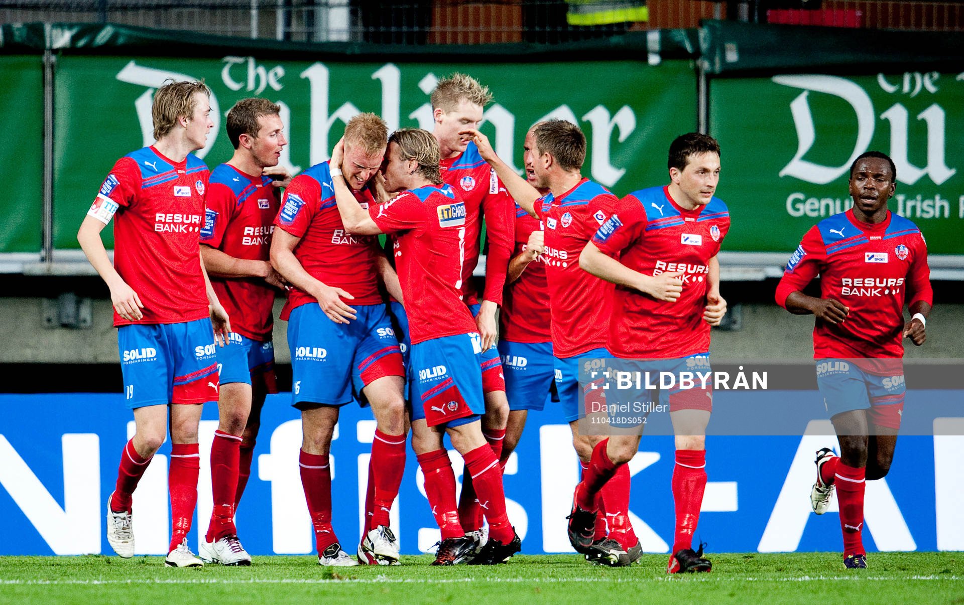 Peter Larsson, Helsingborg, gör 1-1, jubel
